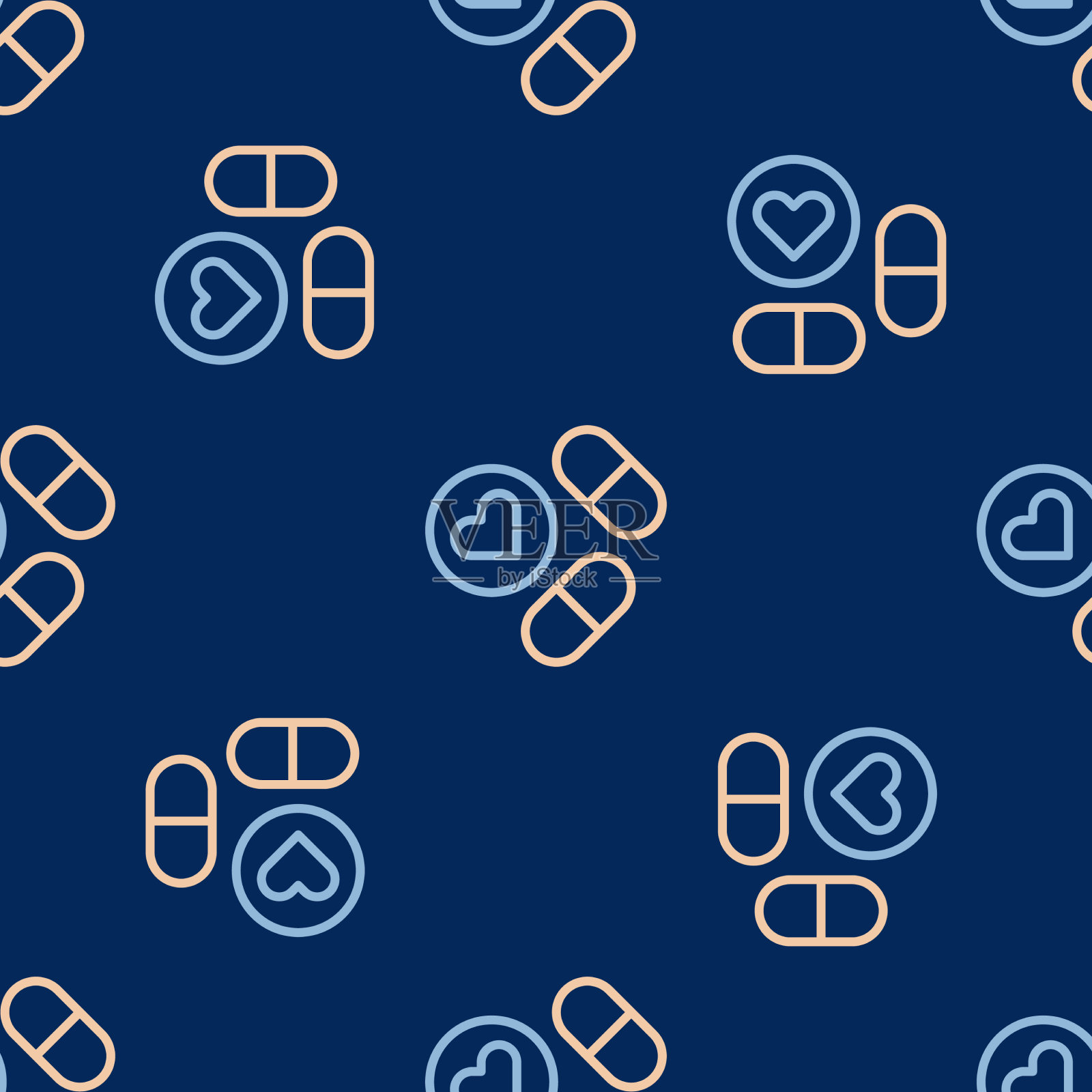 线药药片或药片图标隔离插画图片素材