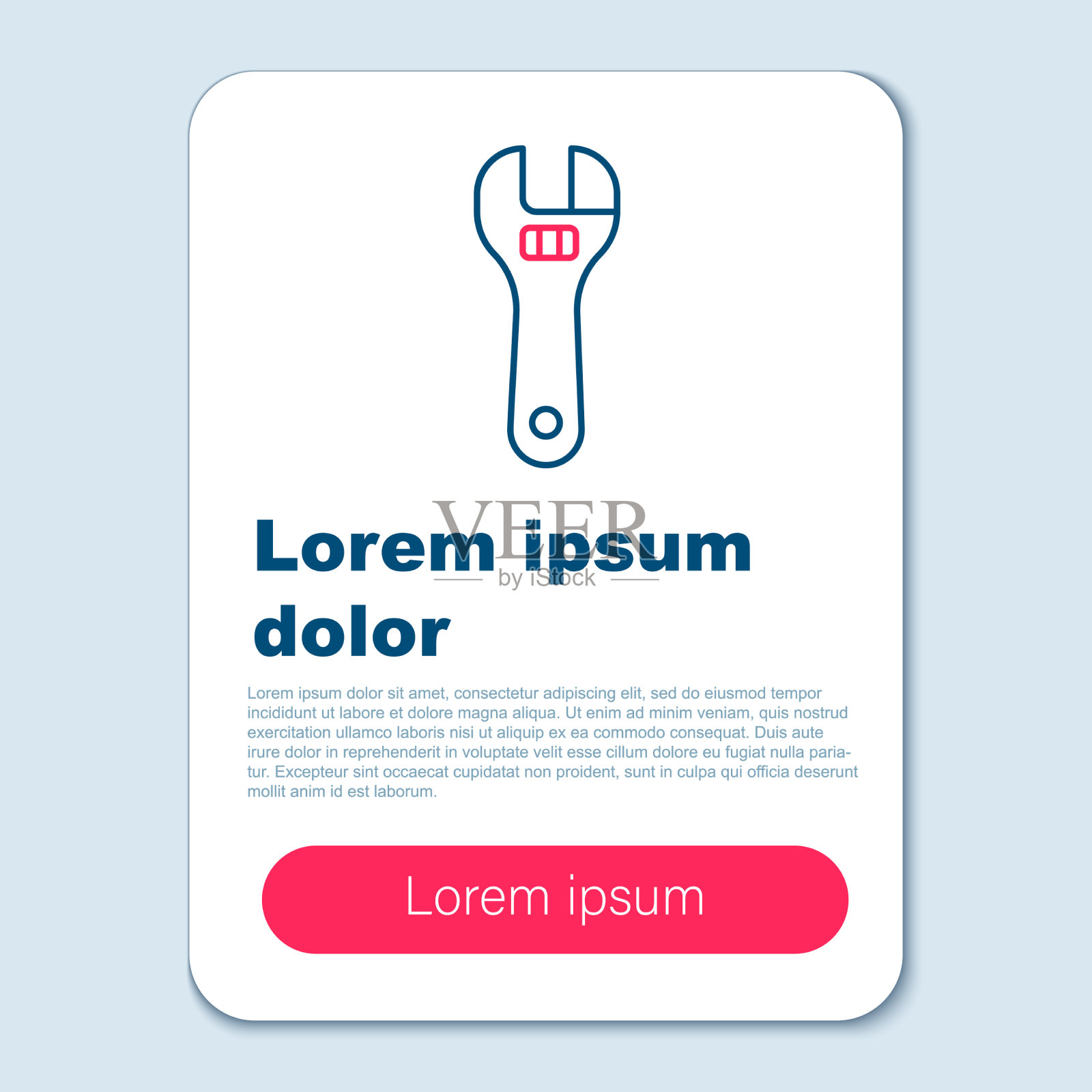 线路可调扳手图标隔离在灰色上插画图片素材