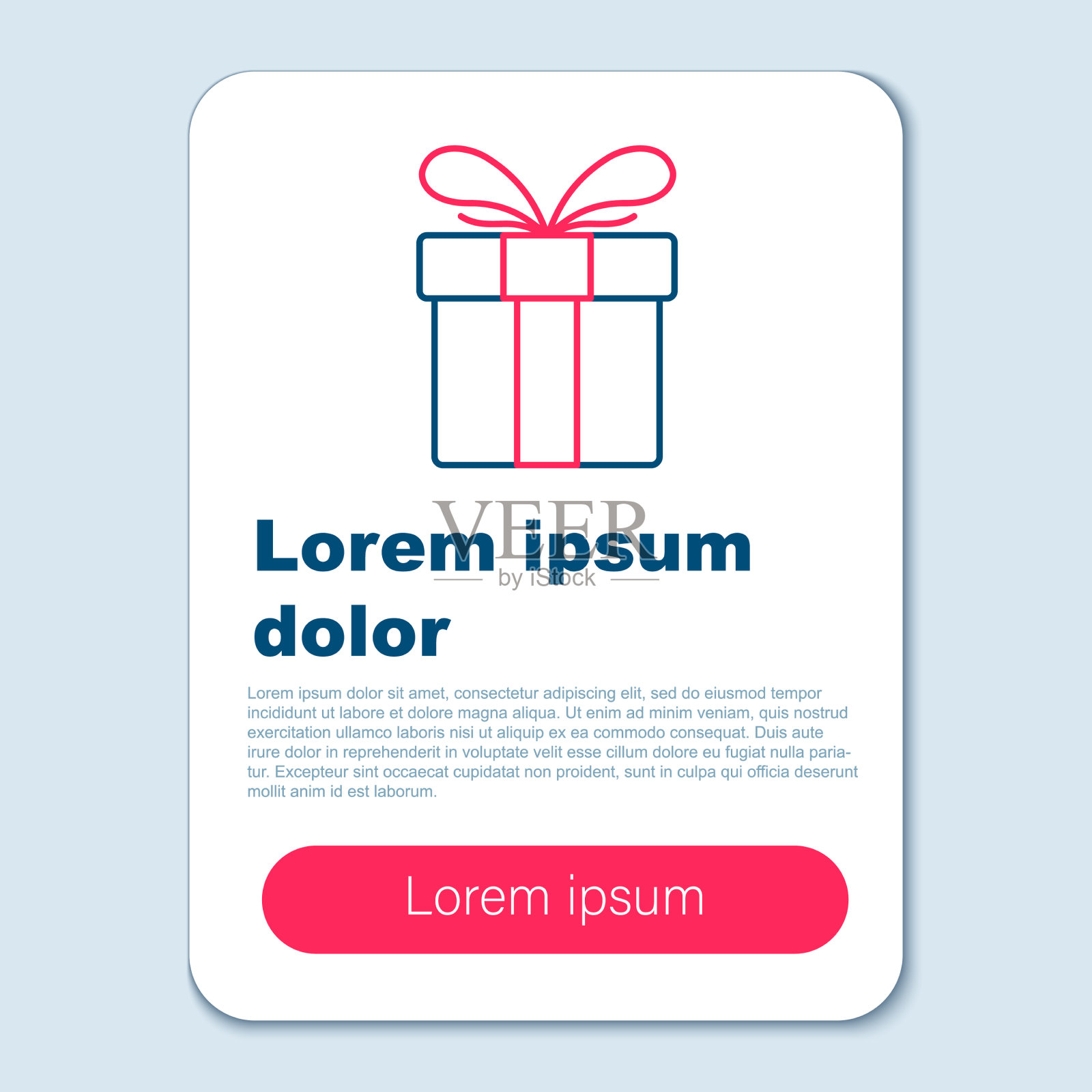 线礼品盒图标隔离在灰色背景插画图片素材