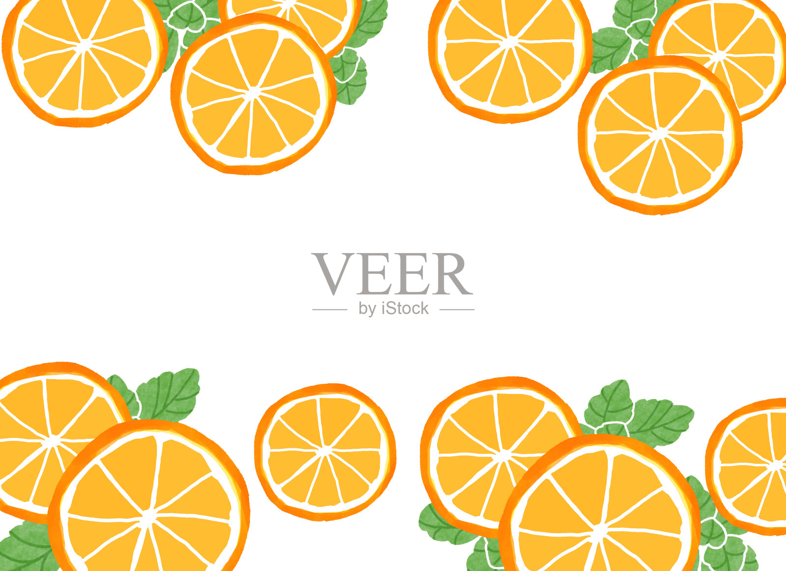 橘色和薄荷色背景设计元素图片