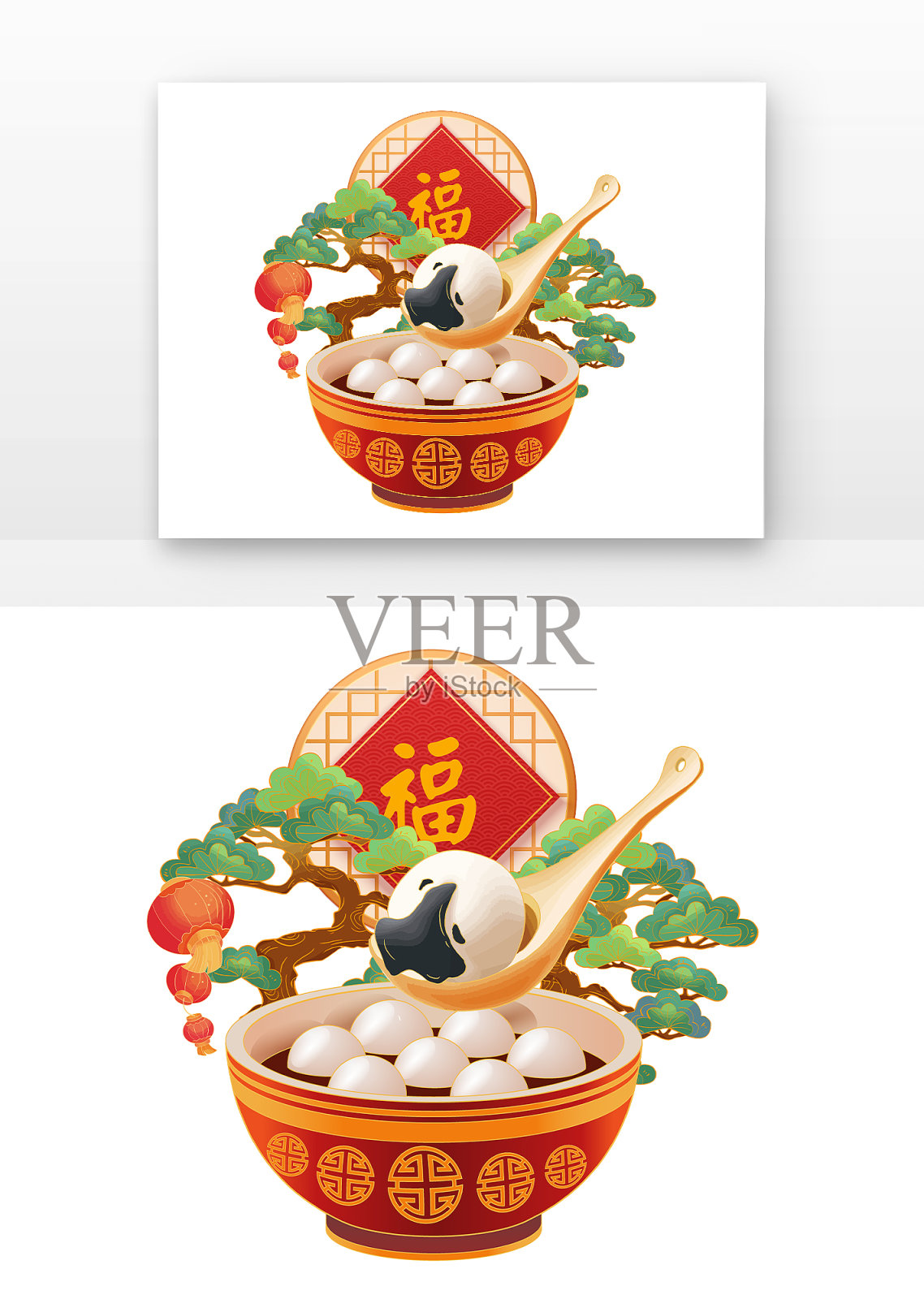 国潮元宵节创意设计元素图片