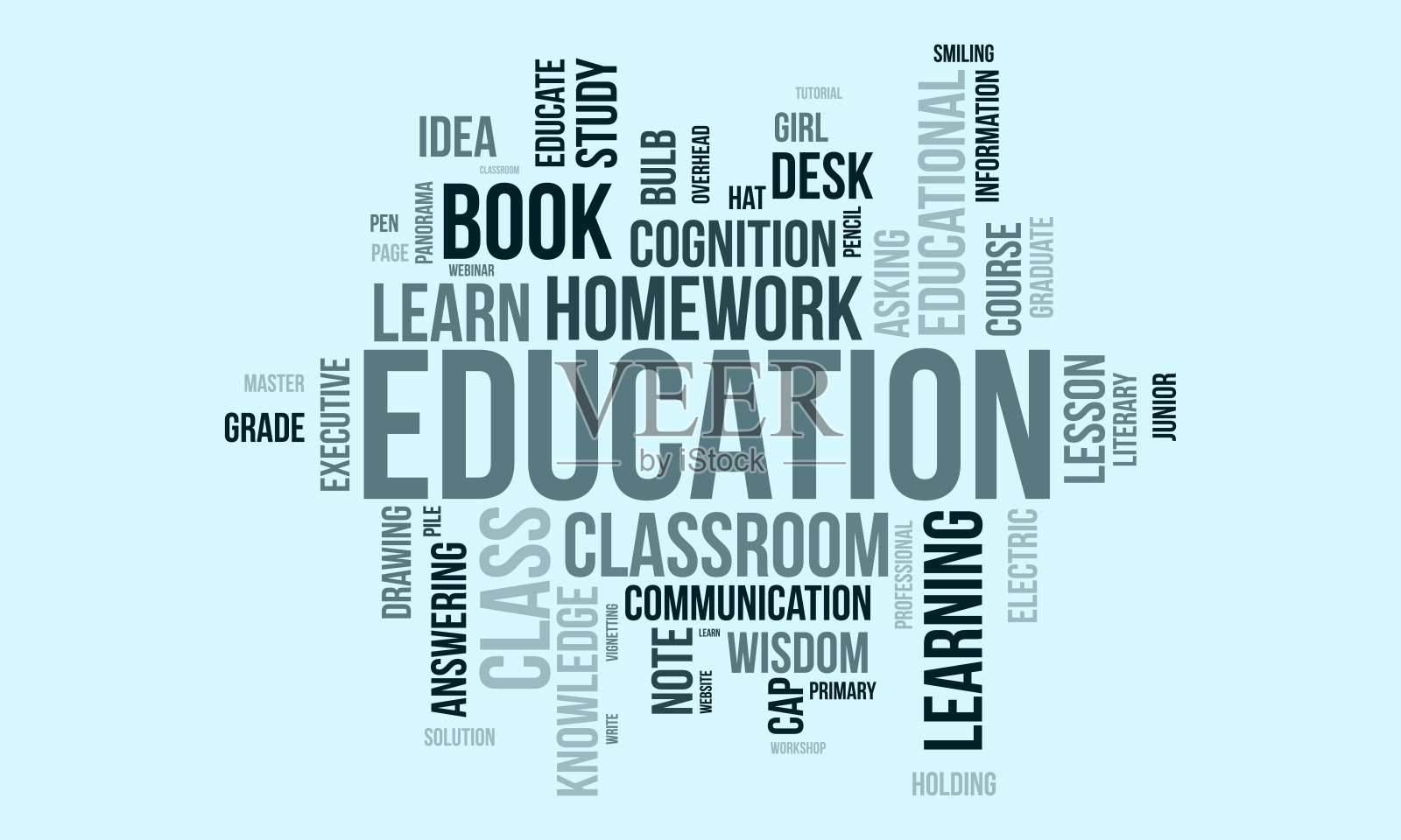 教育天下云背景。矢量插画设计理念。插画图片素材