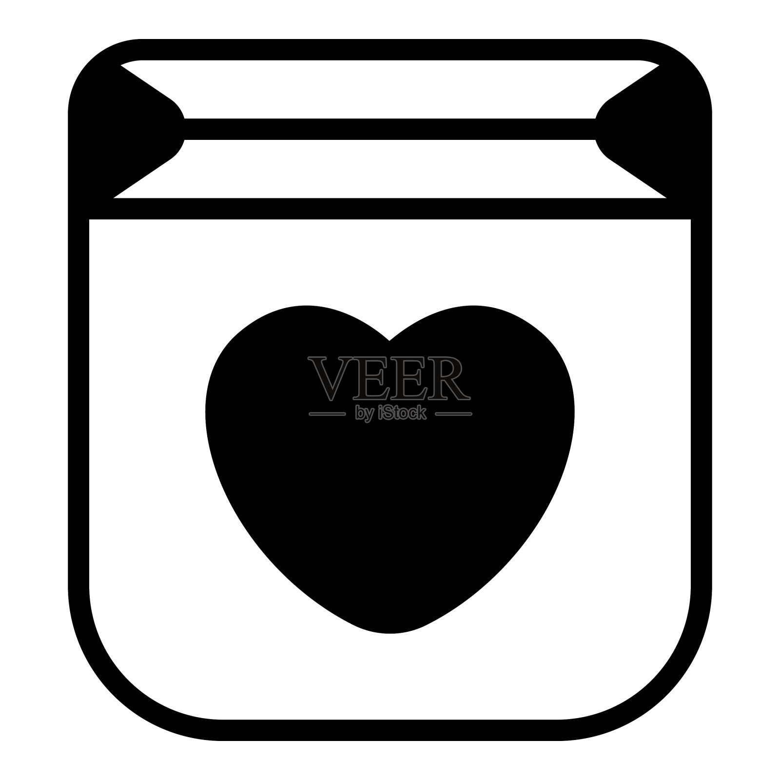 爱购物袋黑色图标插画图片素材