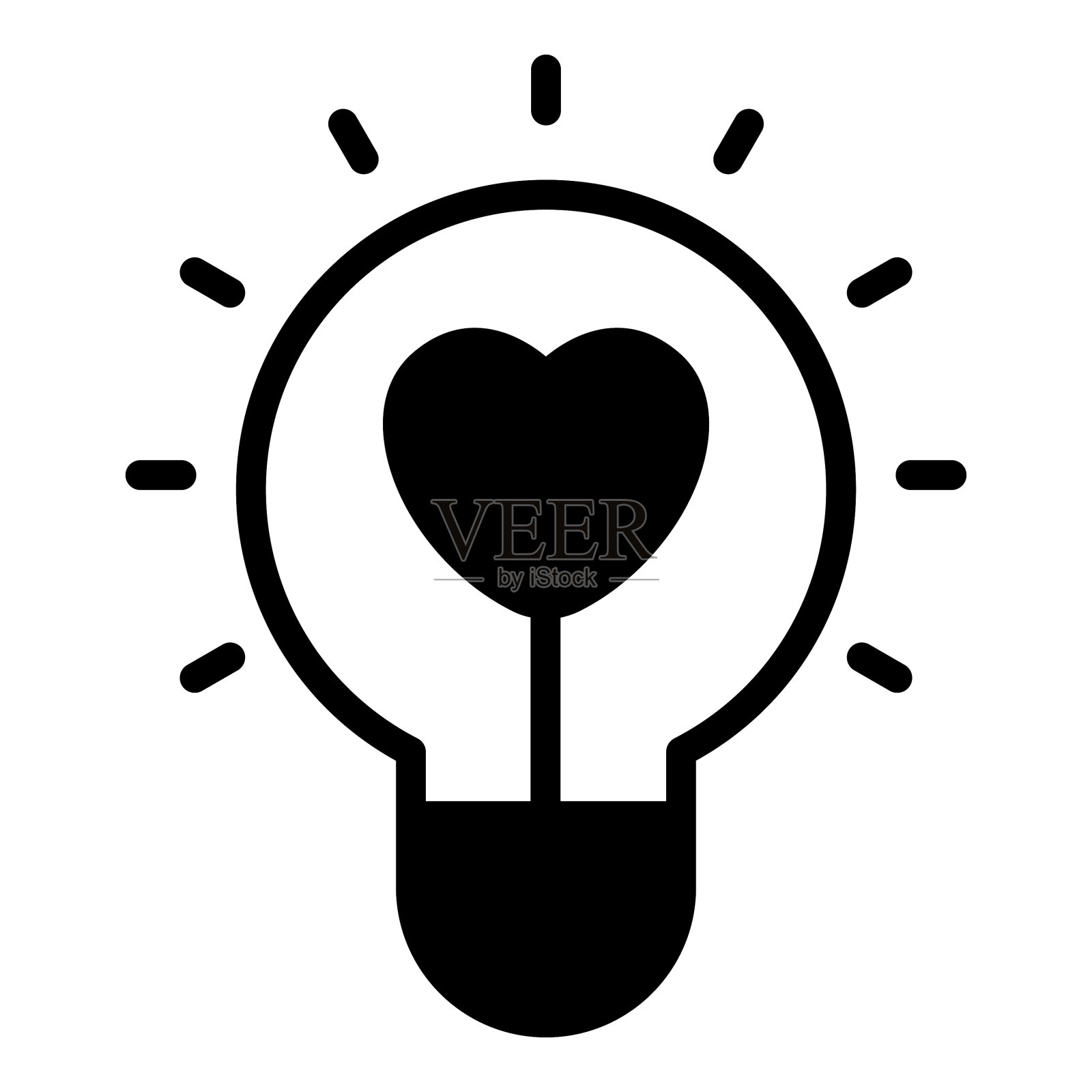 灯球的想法黑色图标插画图片素材