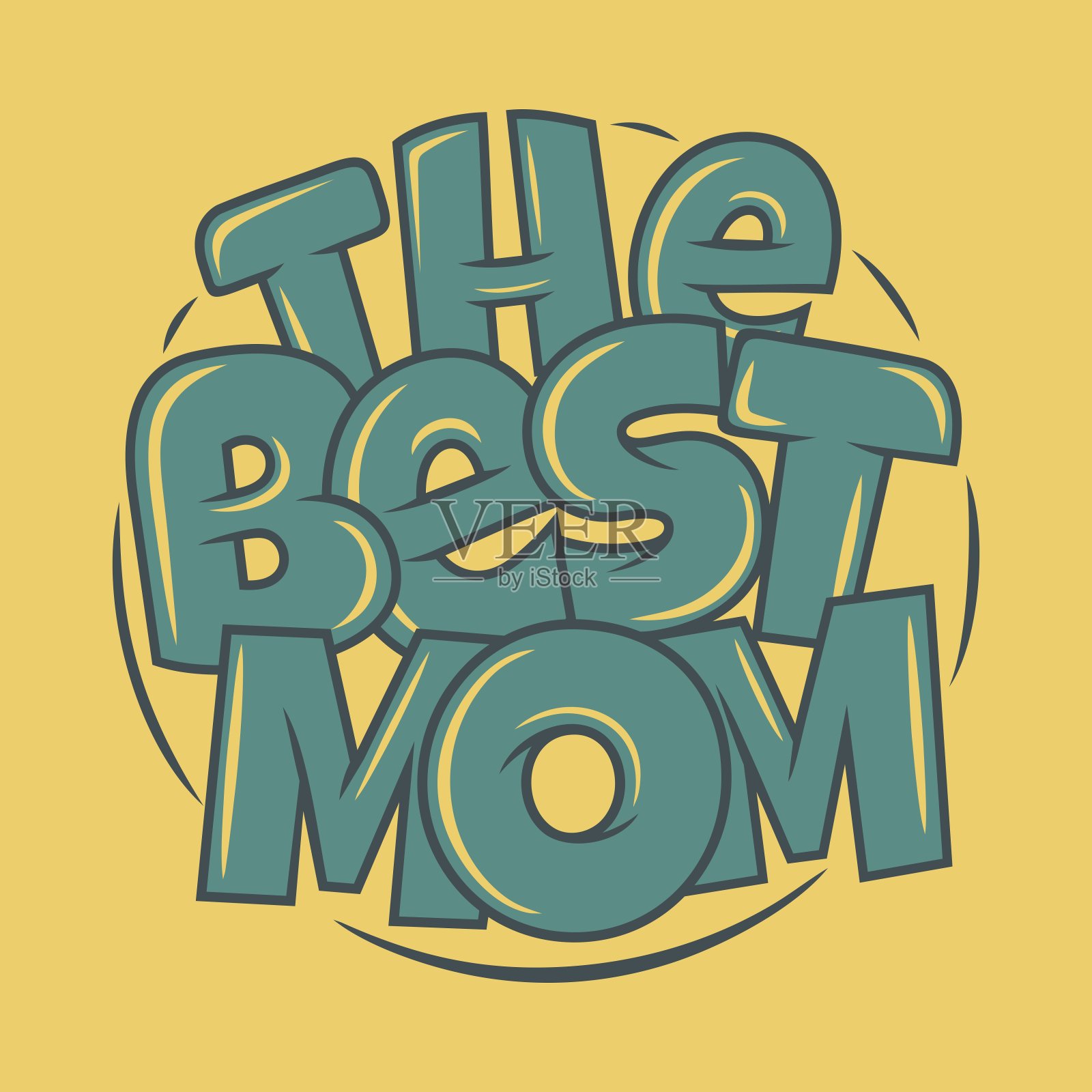 母亲节字体引用设计。插画图片素材