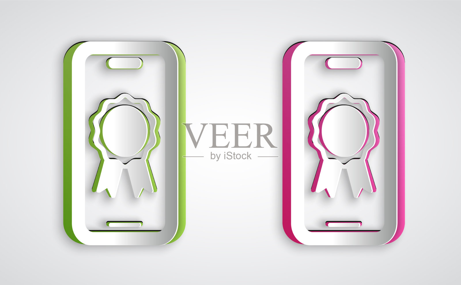 剪纸与文凭图标在线教育图标素材