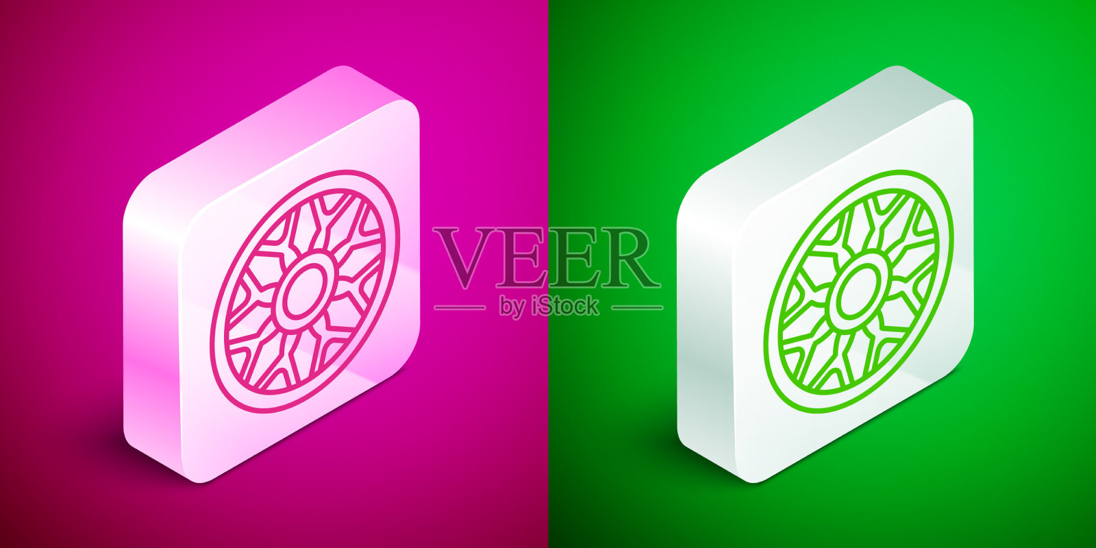 等距线合金车轮汽车图标隔离图标素材