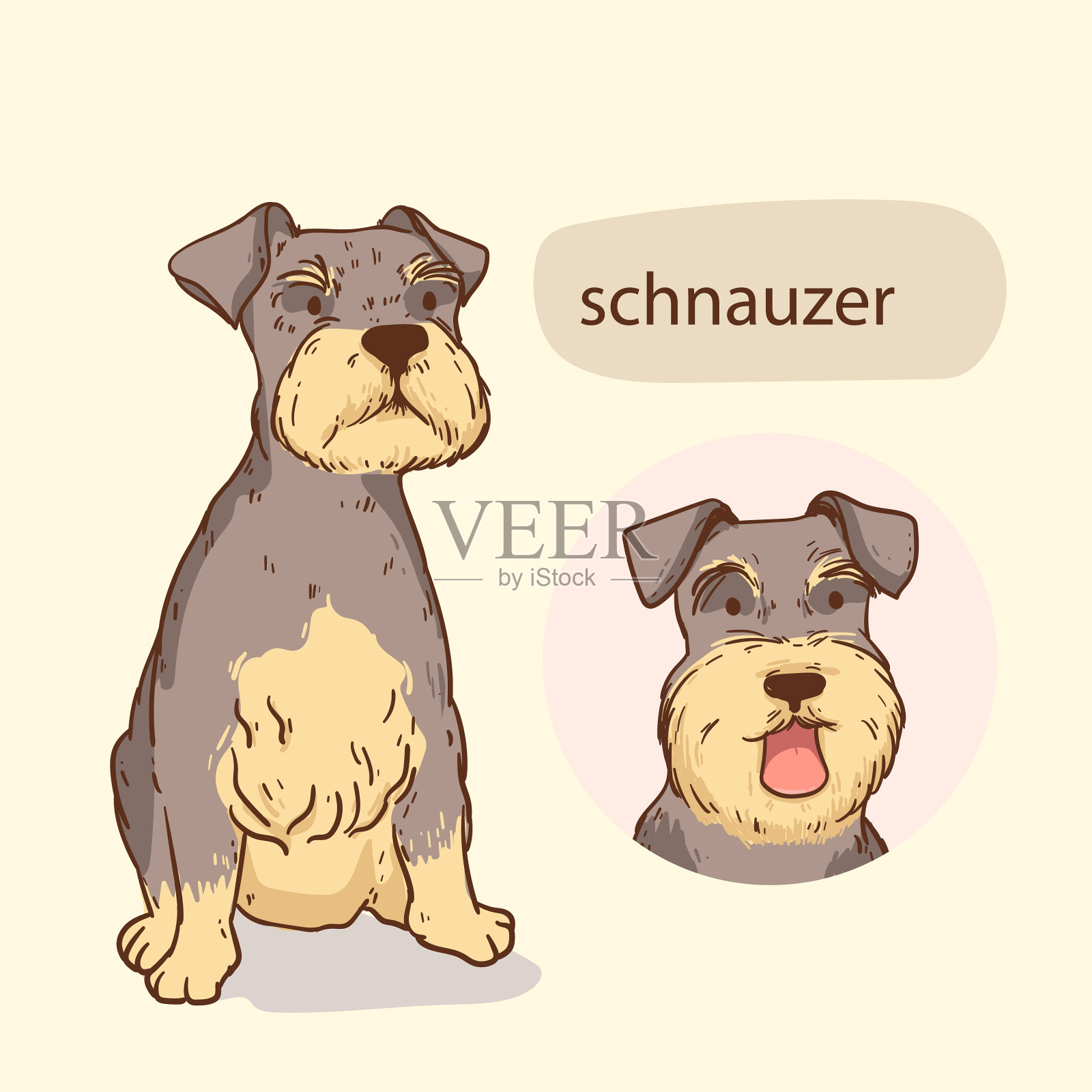 手绘犬种插画图片素材