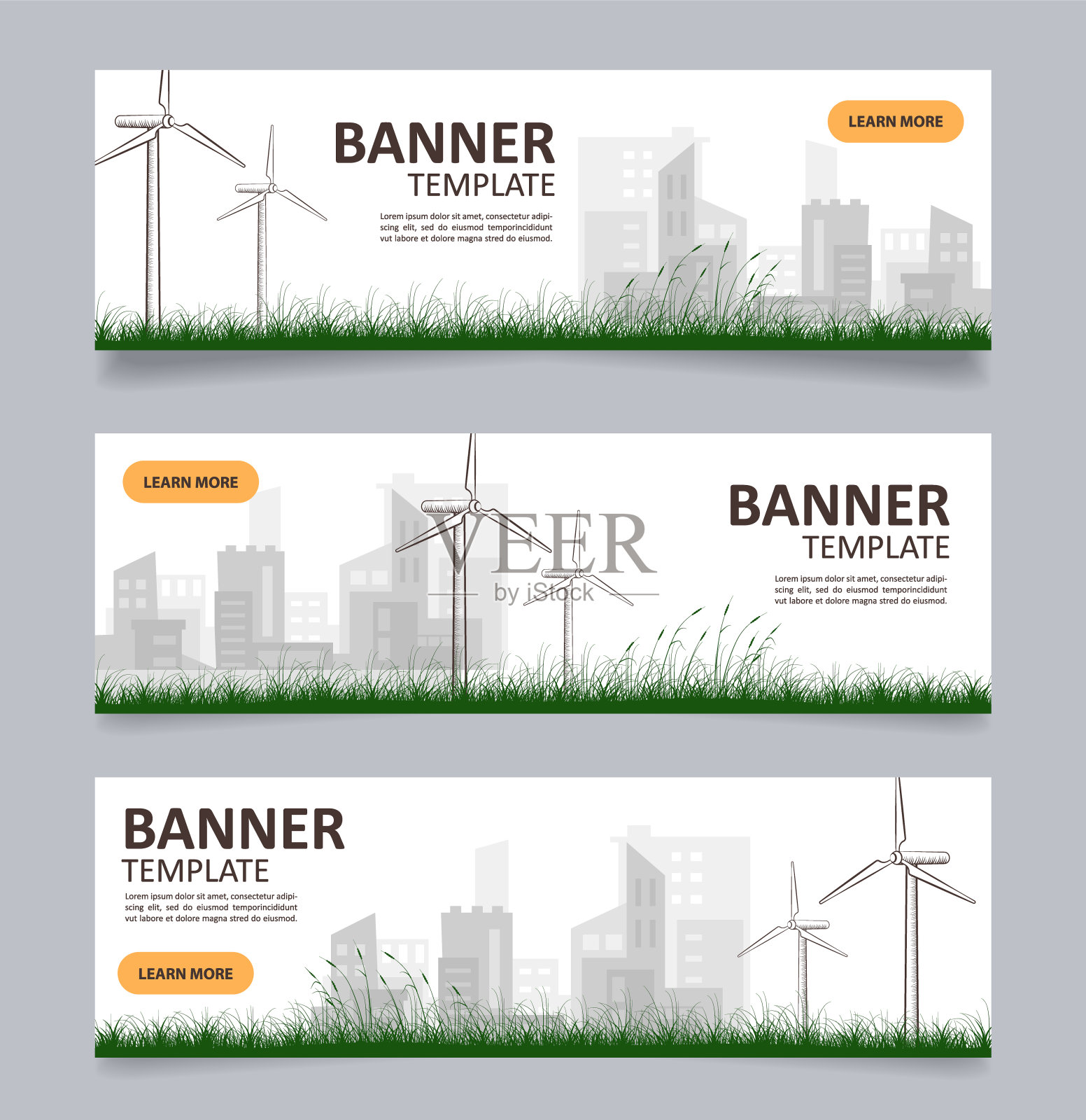 可持续动力城市网页横幅设计模板设计模板素材