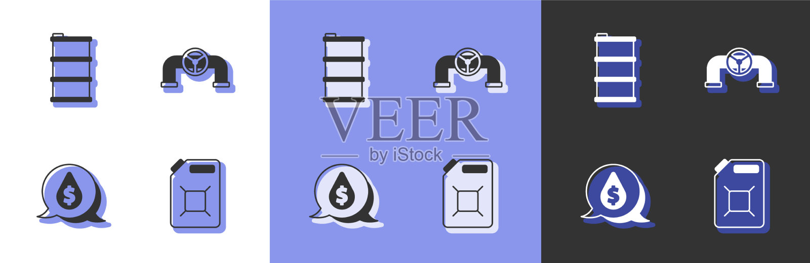 设置罐为汽油桶油滴图标素材