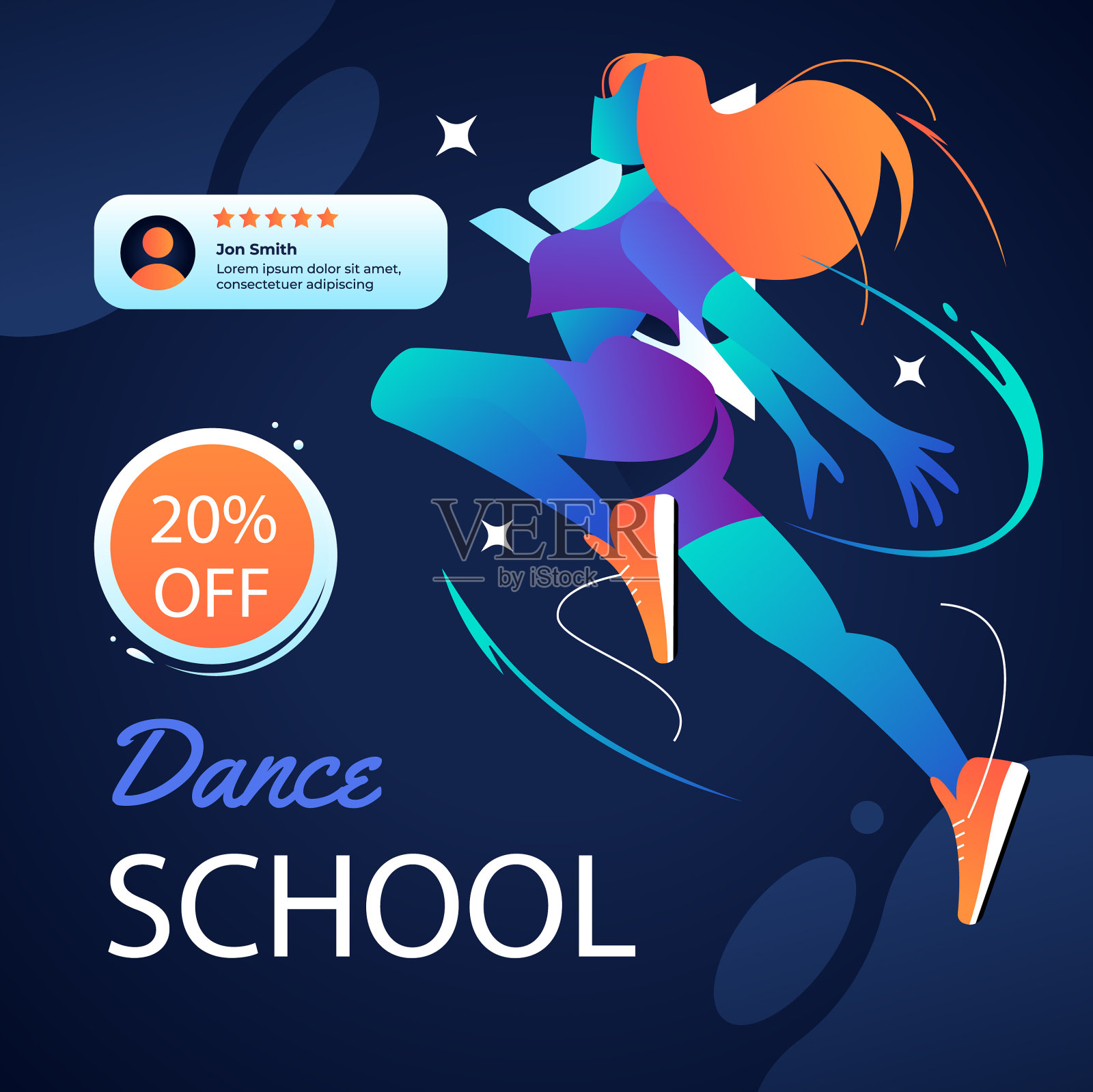 梯度舞蹈学校岗位插画图片素材