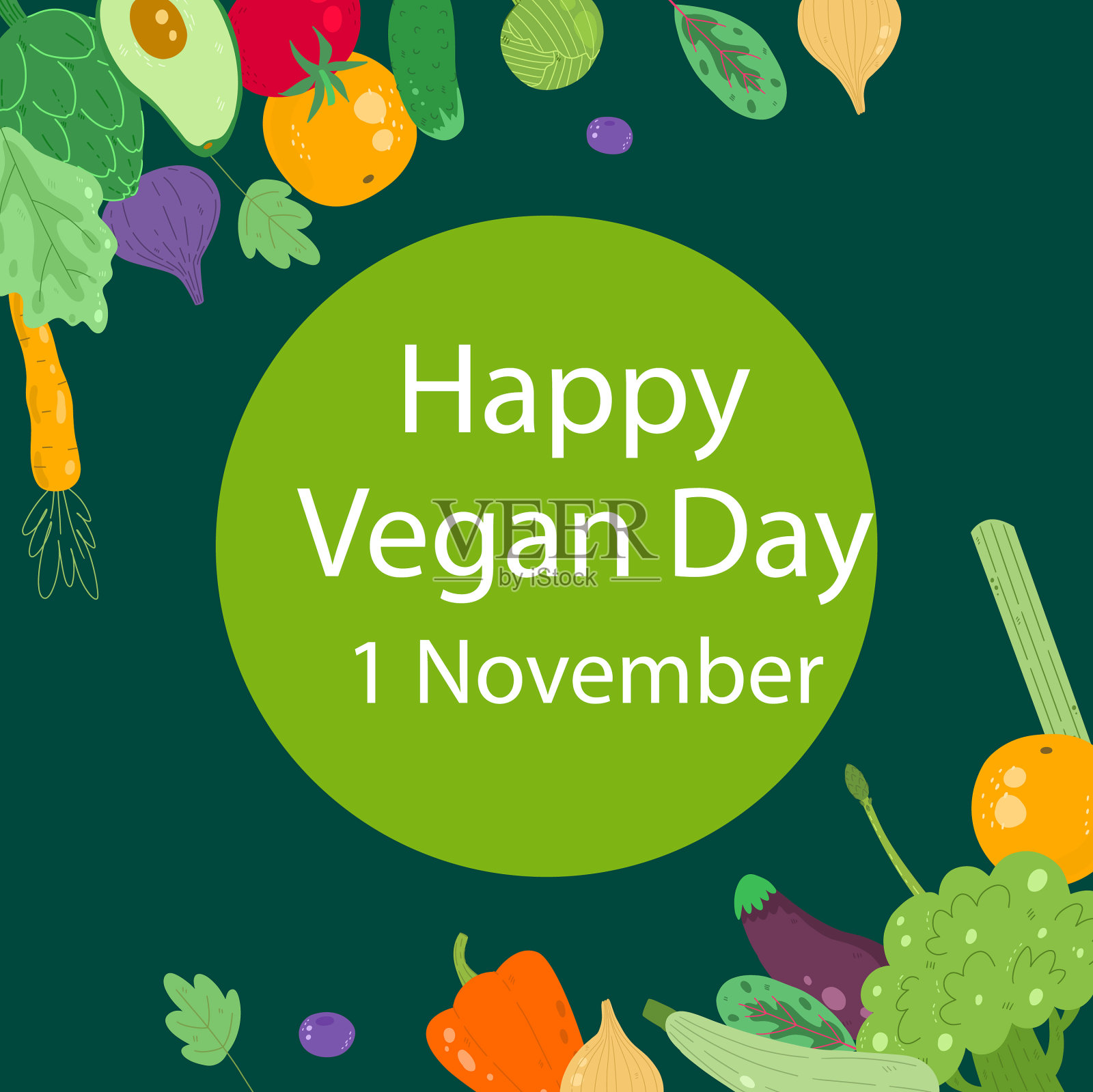 帖定世界素食日庆祝活动插画图片素材