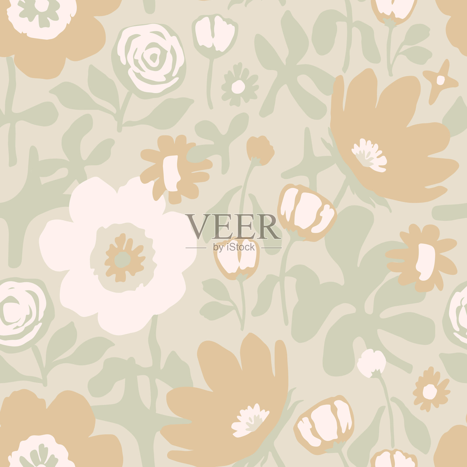 花无缝图案插画图片素材