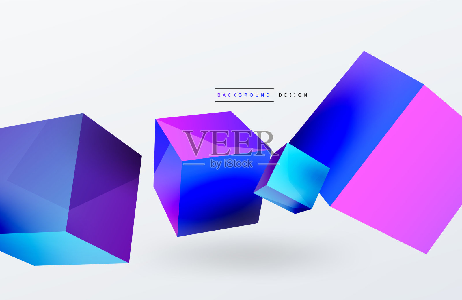 3d抽象背景飞行立方体插画图片素材