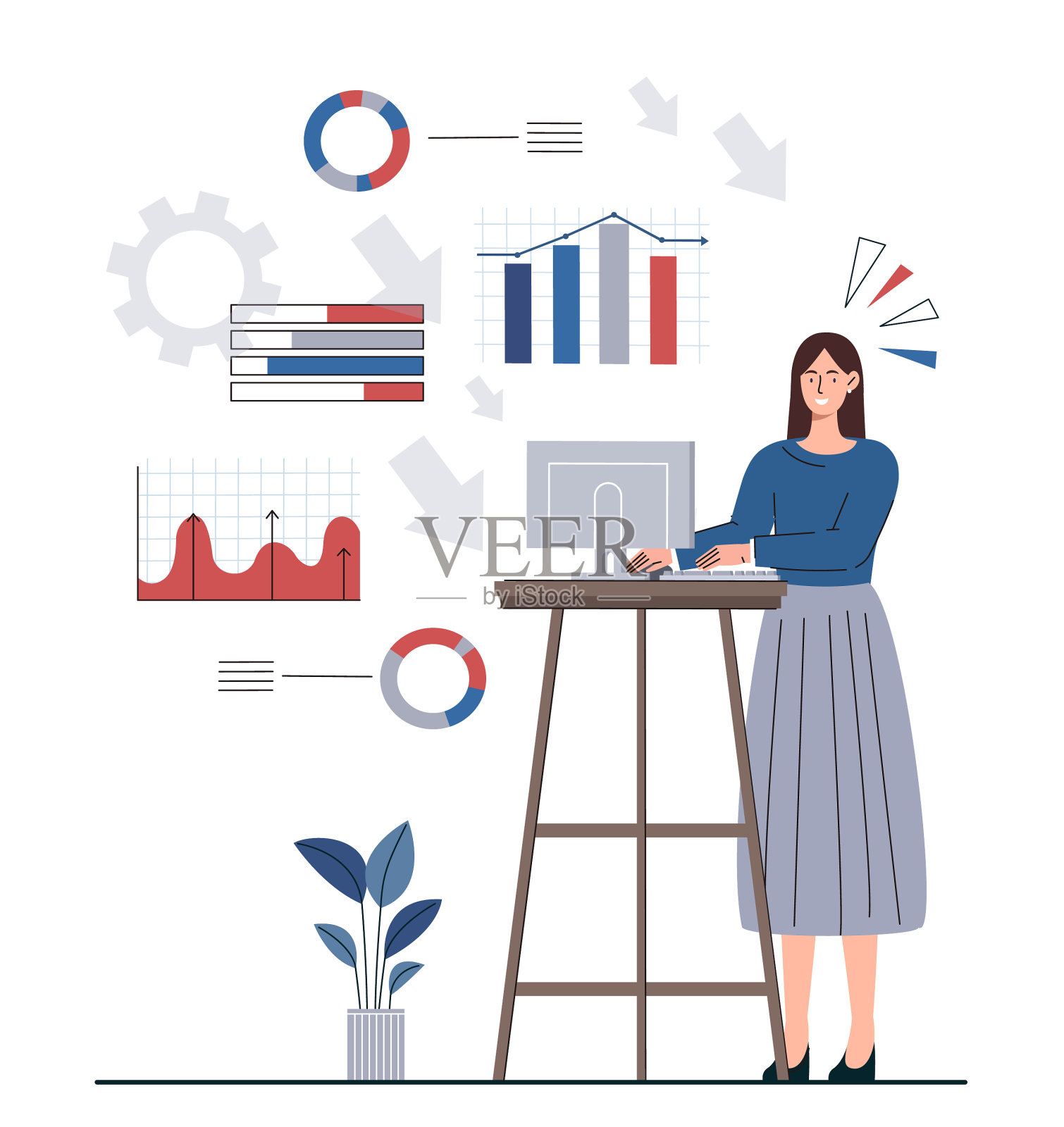 商业女性概念插画图片素材