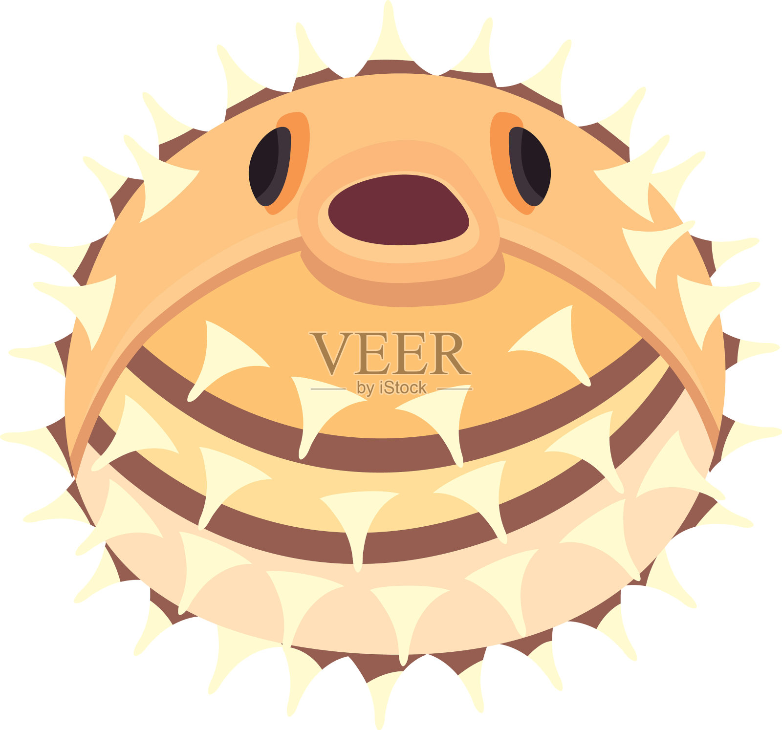 扁彩河豚设计元素图片