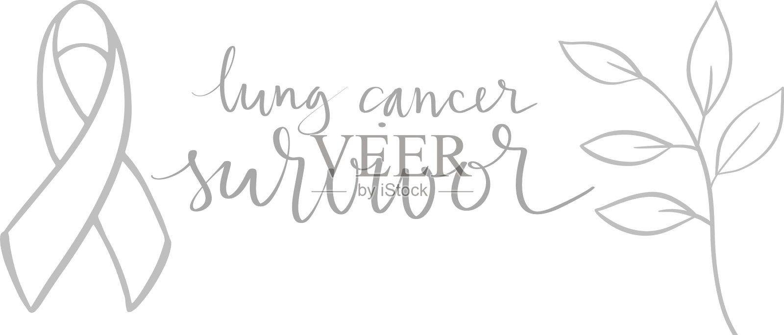 肺癌意识月十一月手写设计元素图片