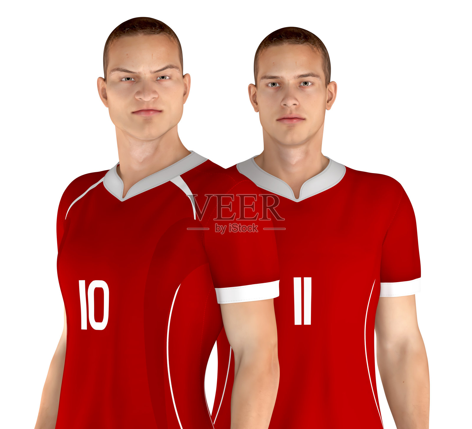 来自不同球队的足球运动员的3D插图照片摄影图片