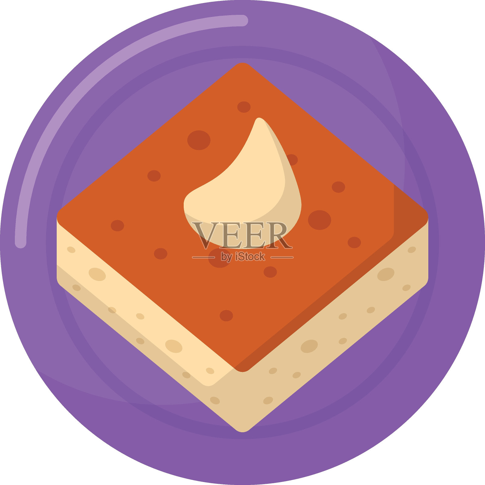 Kazandibi概念，土耳其烧焦牛奶布丁矢量颜色图标设计，亚洲美食符号，最受欢迎的菜肴标志，街头食品股票插图插画图片素材