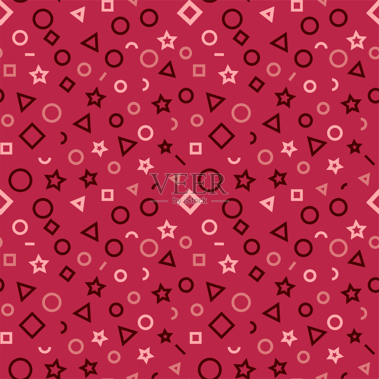 洋红色背景万岁。抽象的几何图案。无缝的图案，抽象的几何形状插画图片素材