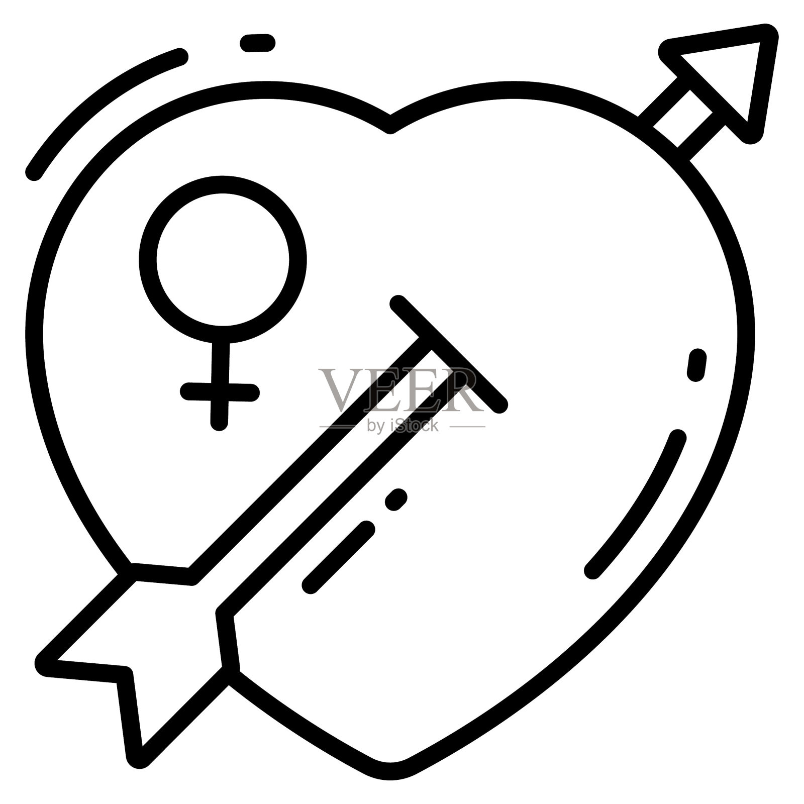 心线图标，标志和符号图标。插画图片素材