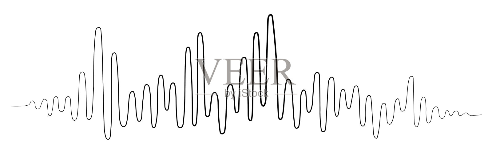 音乐声波音乐元素矢量插图在白色背景插画图片素材