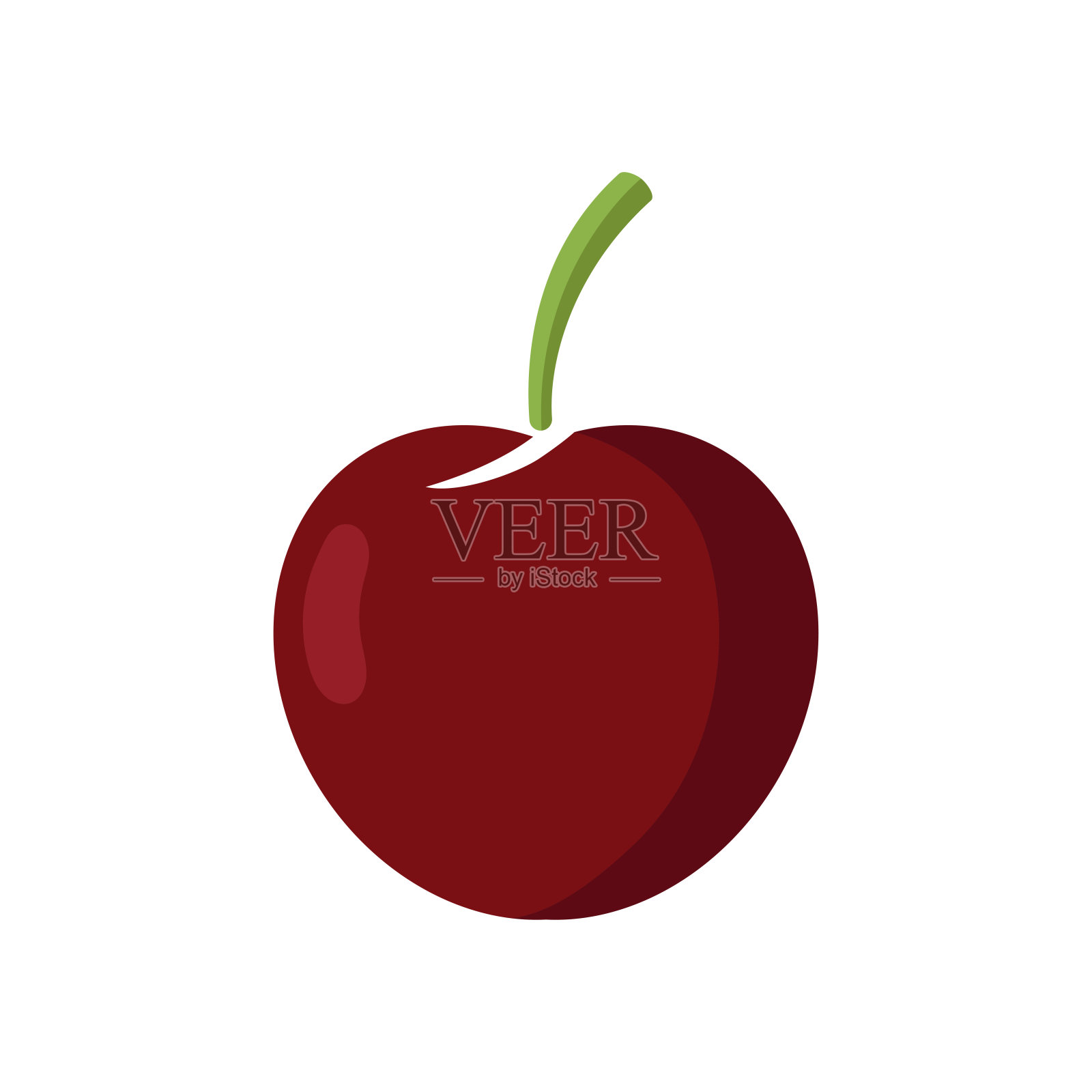 樱桃水果图标矢量设计模板在白色背景插画图片素材