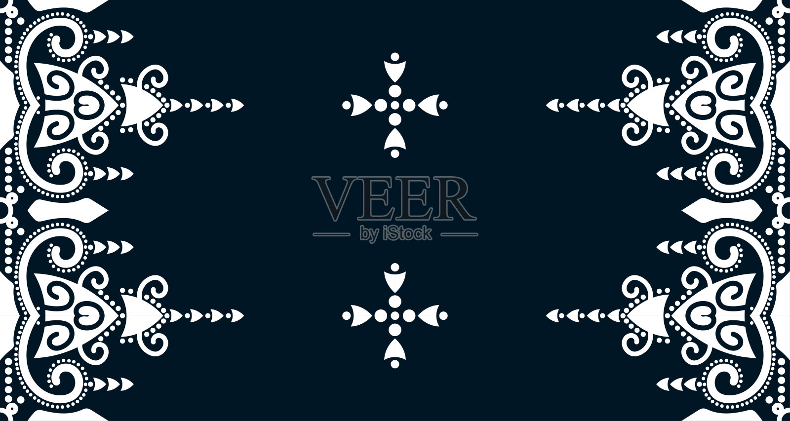 黑白几何无缝民族图案。背景设计。阿兹特克图案插图模板元素EP.14插画图片素材