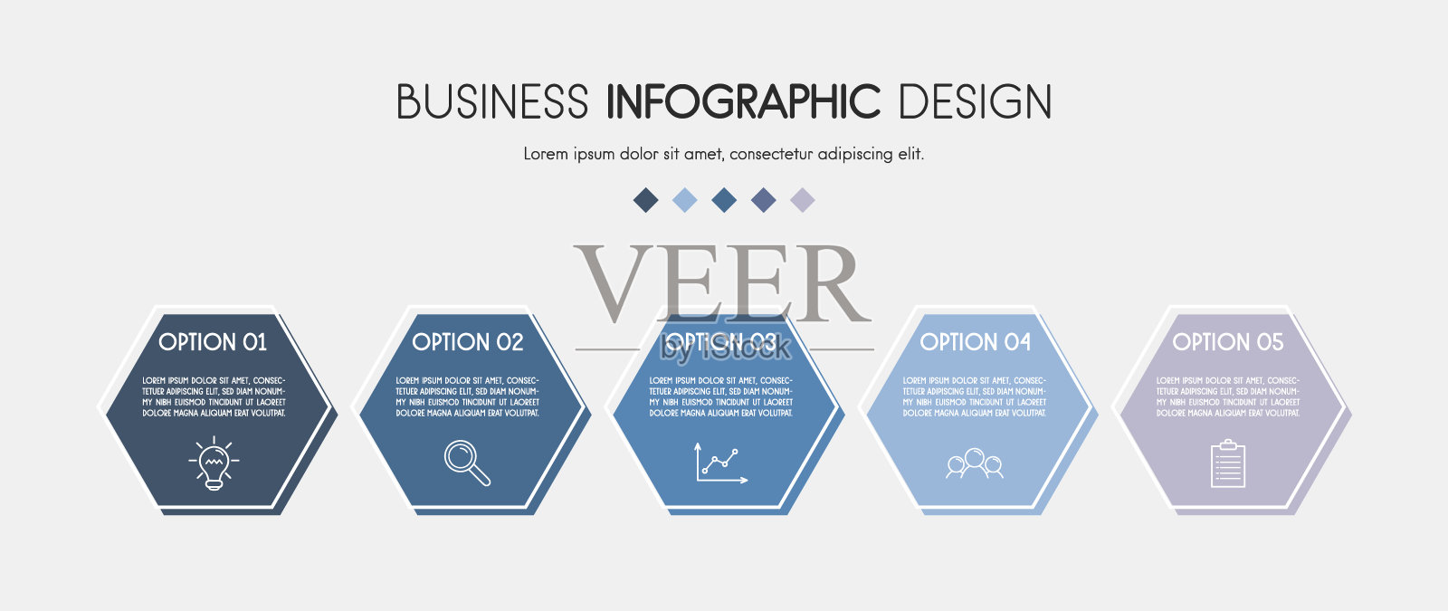 带有业务图标的信息图。向量插画图片素材