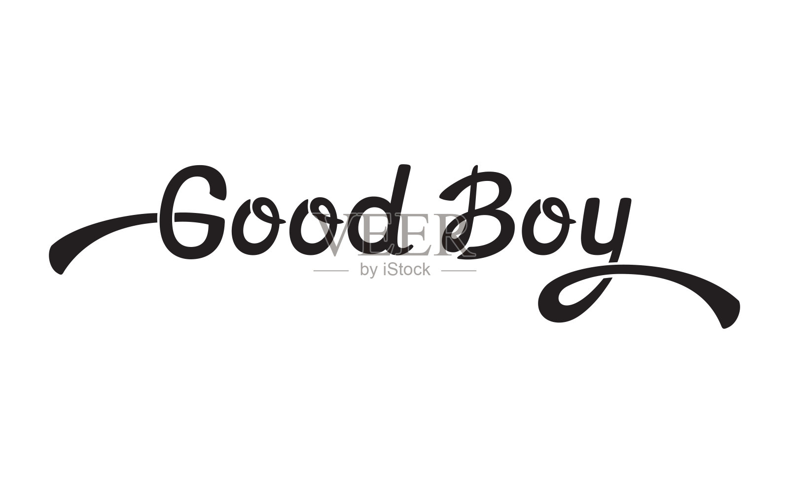 好孩子手绘排版。老式字体。书法标志，明信片，t恤印刷设计。设计元素图片