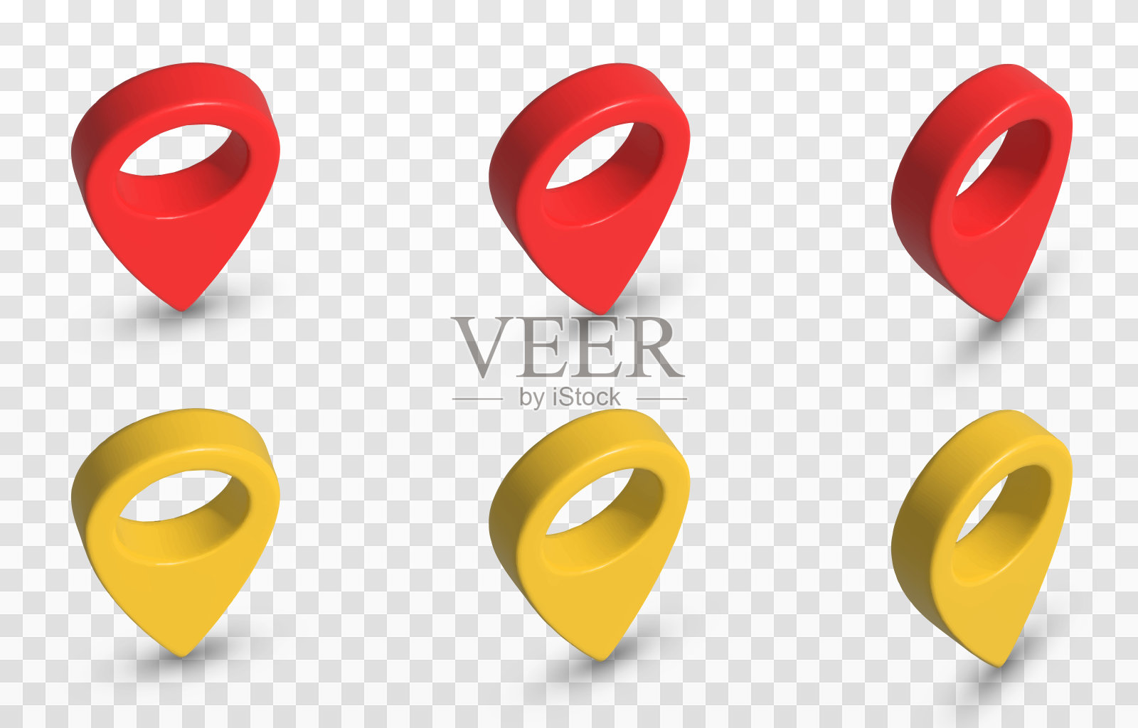 透明背景上的矢量导航标记集。定位点，彩色导航标记。导航的应用程序。插画图片素材