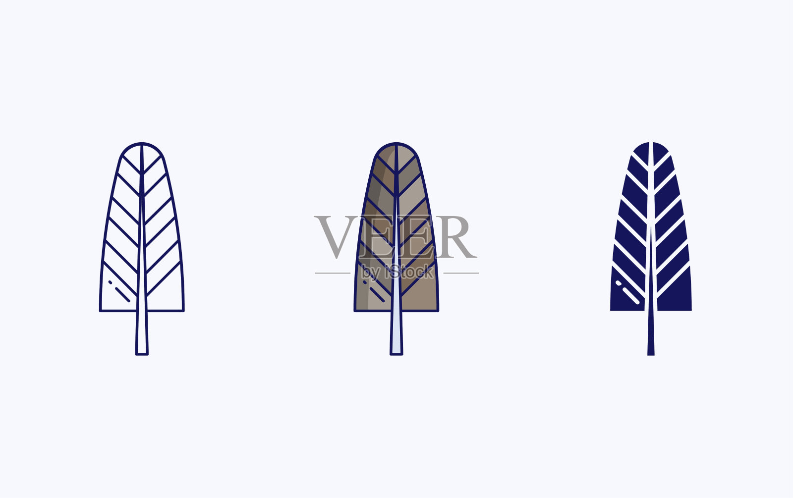 羽毛线和雕文图标，矢量插图插画图片素材