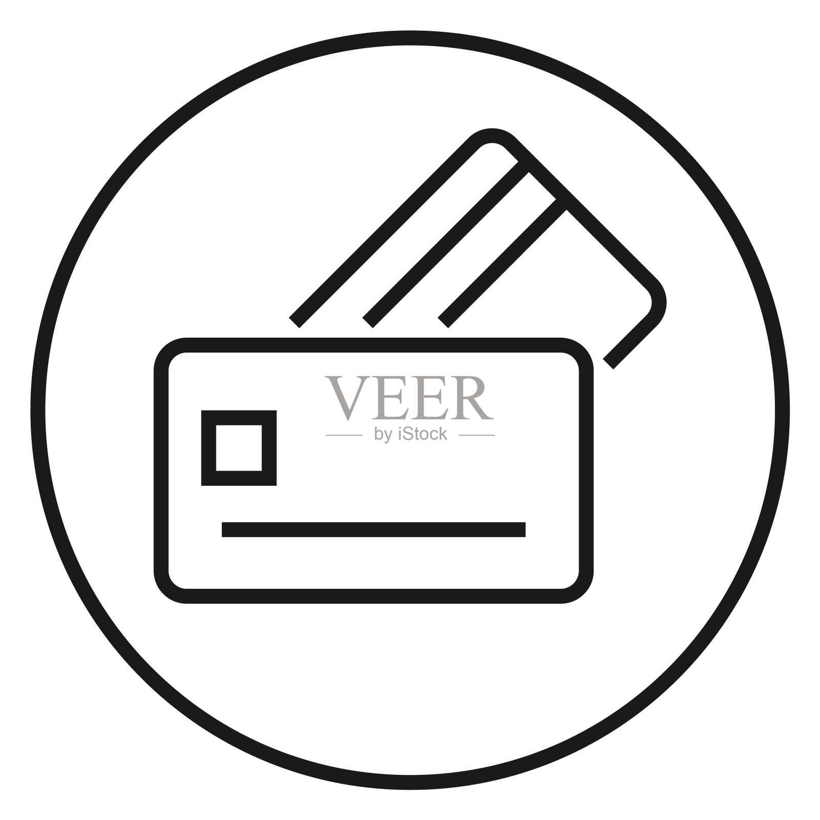 信用卡图标。圆形支付现货符号插画图片素材