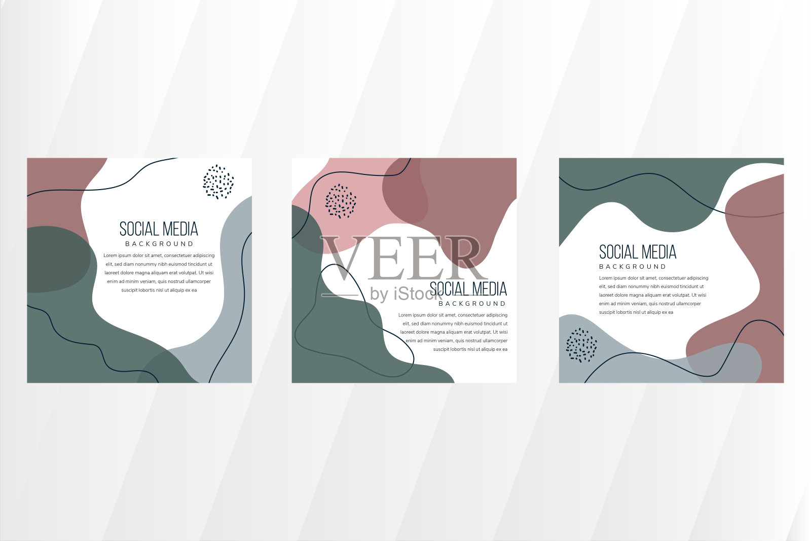 深红、绿、蓝蜡笔色彩的抽象广场艺术模板设计模板素材