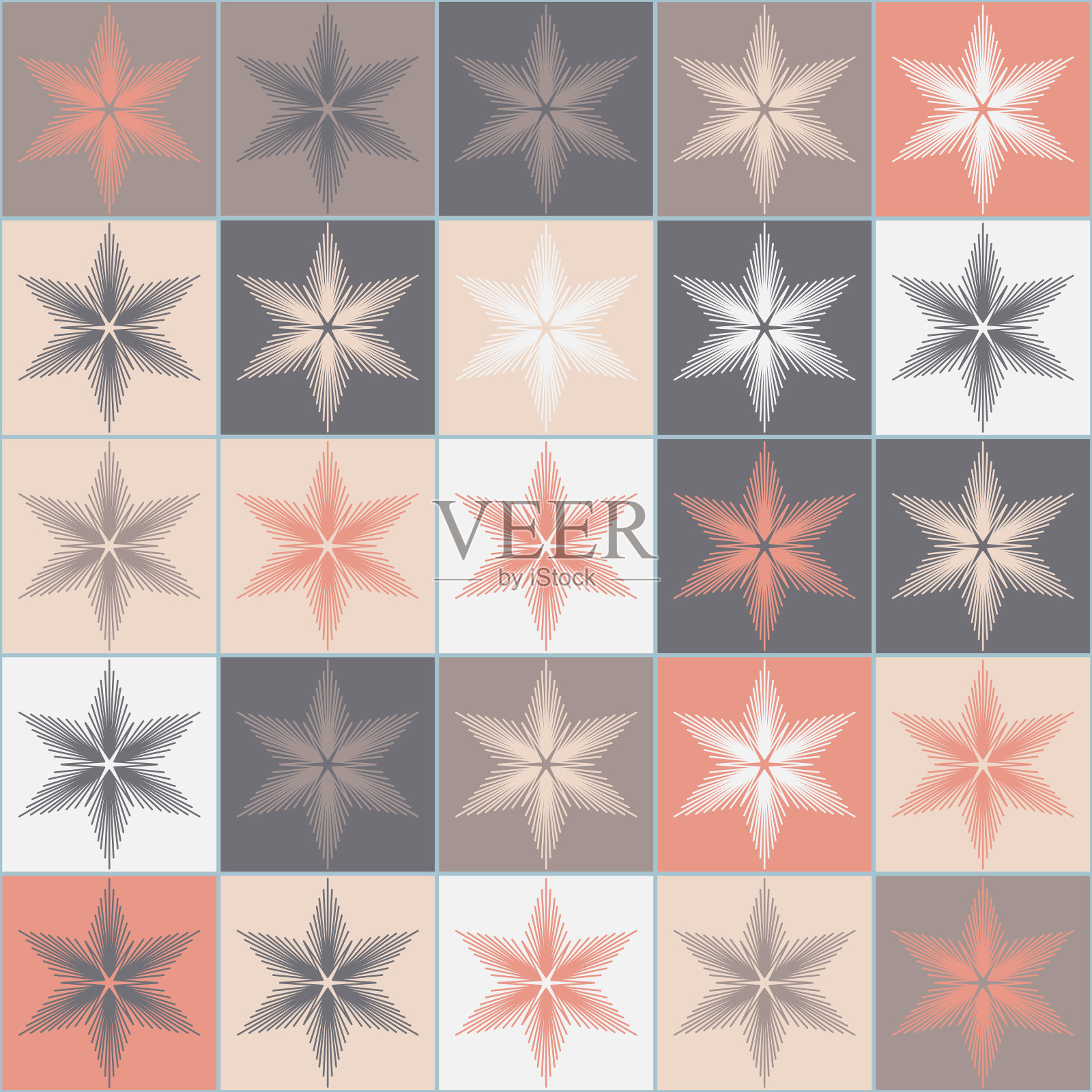 雪景圣诞无缝图案装饰，灰粉米色白色节日冬季背景陶瓷方砖eps插画图片素材