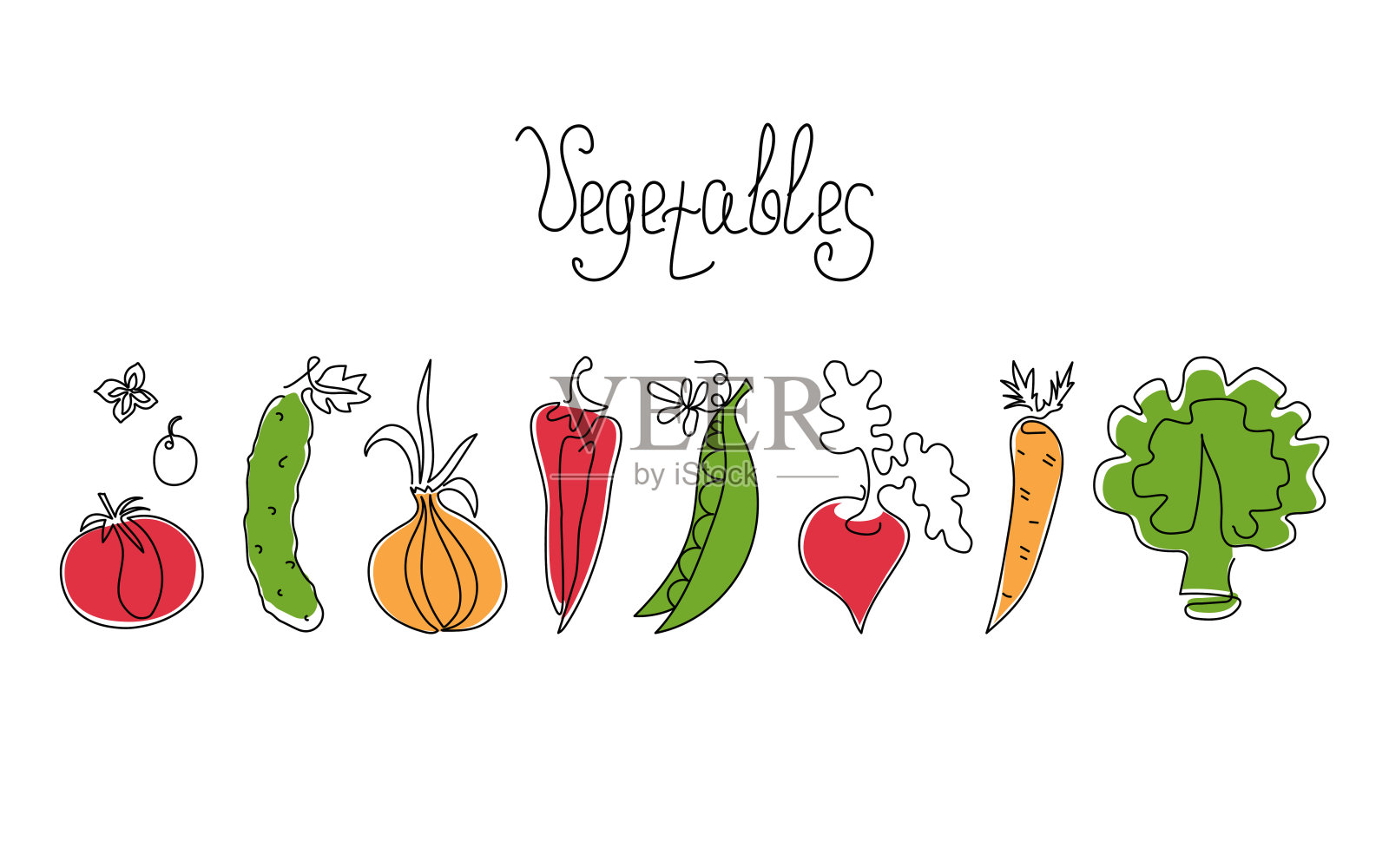 一套蔬菜2。插画图片素材