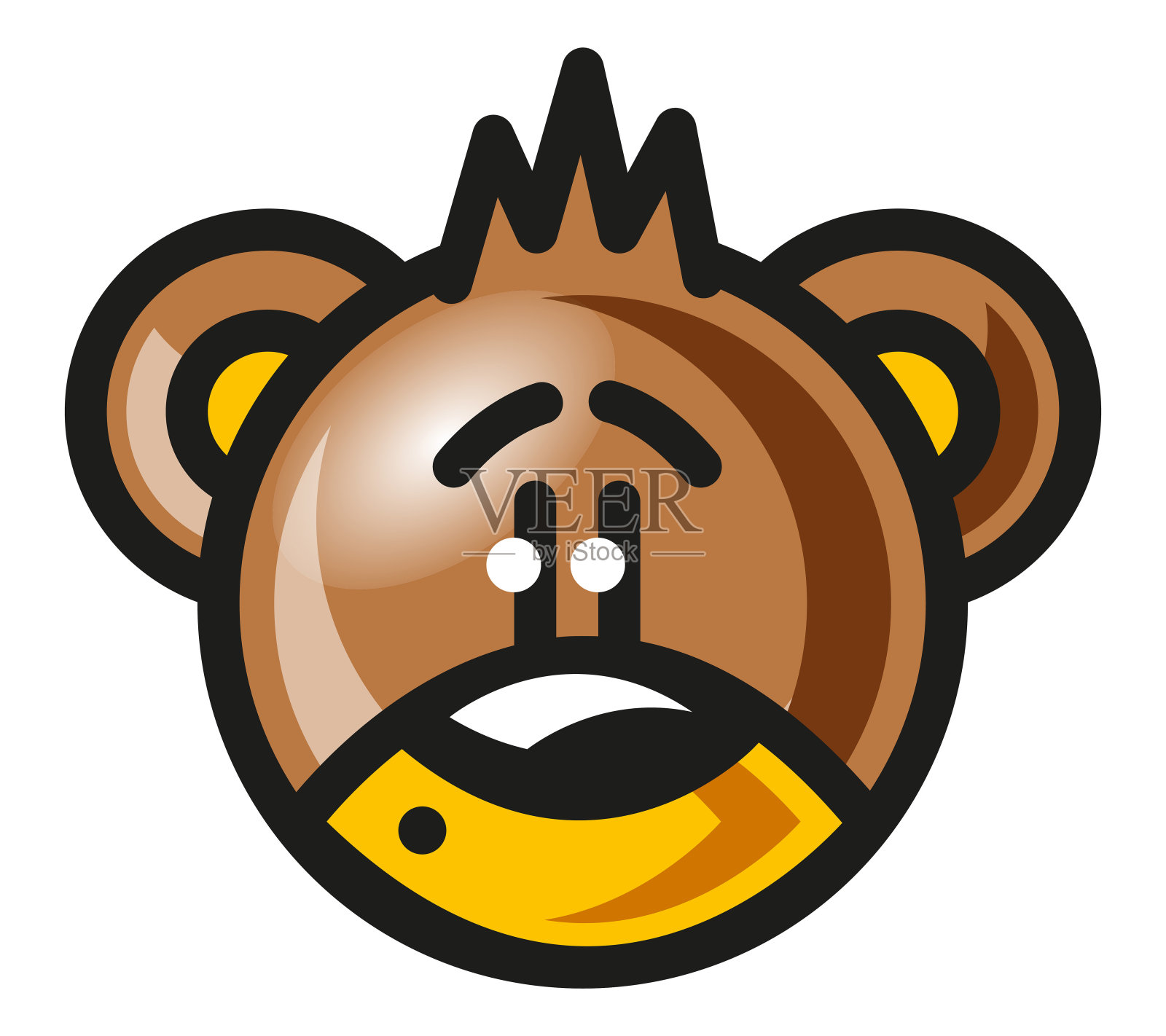 可爱的熊头矢量图像的卡通风格。有趣的泰迪脸插图的孩子和婴儿。设计元素图片