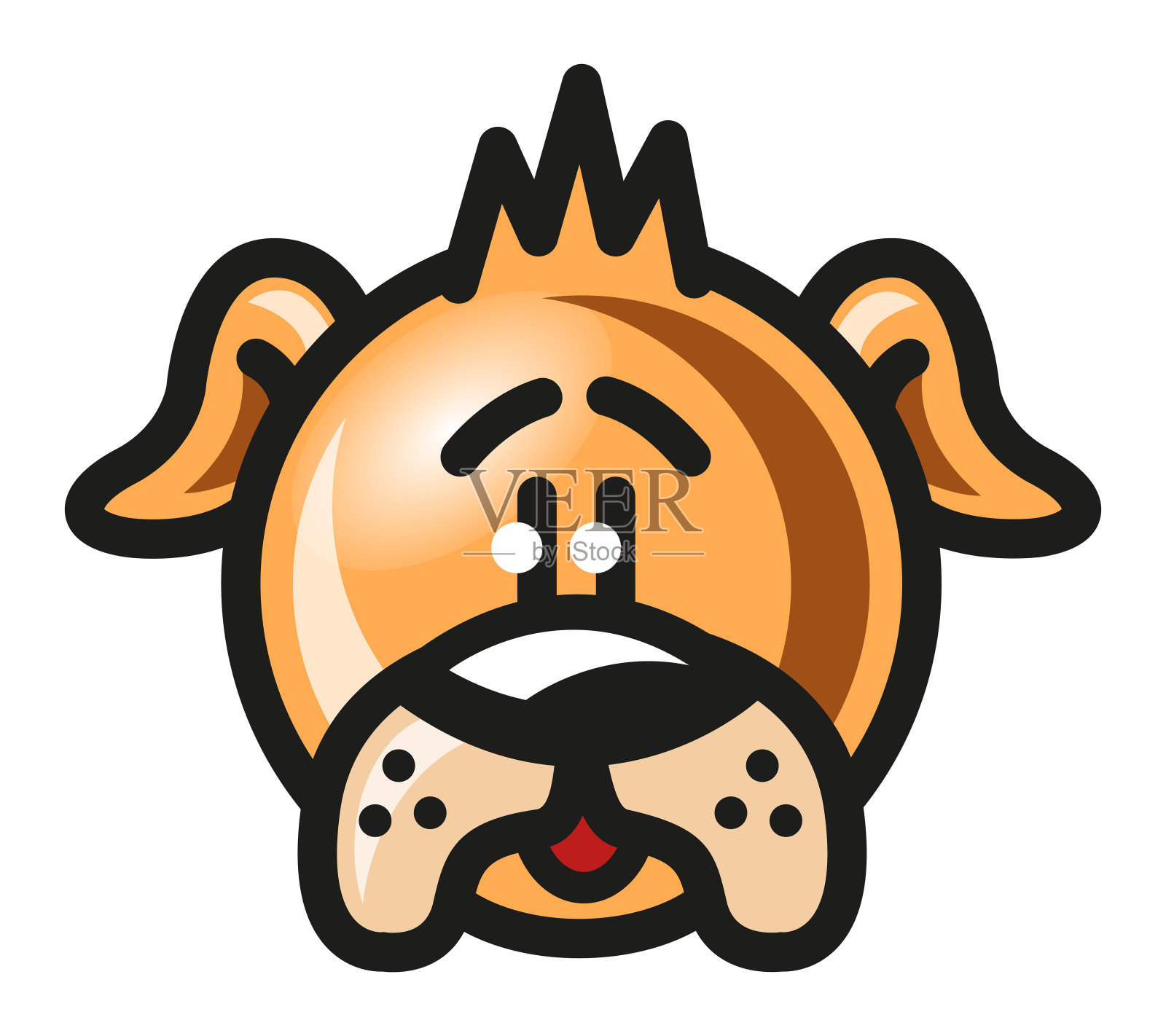 可爱的小狗头矢量图像在卡通风格。有趣的狗脸插图的孩子和婴儿。设计元素图片