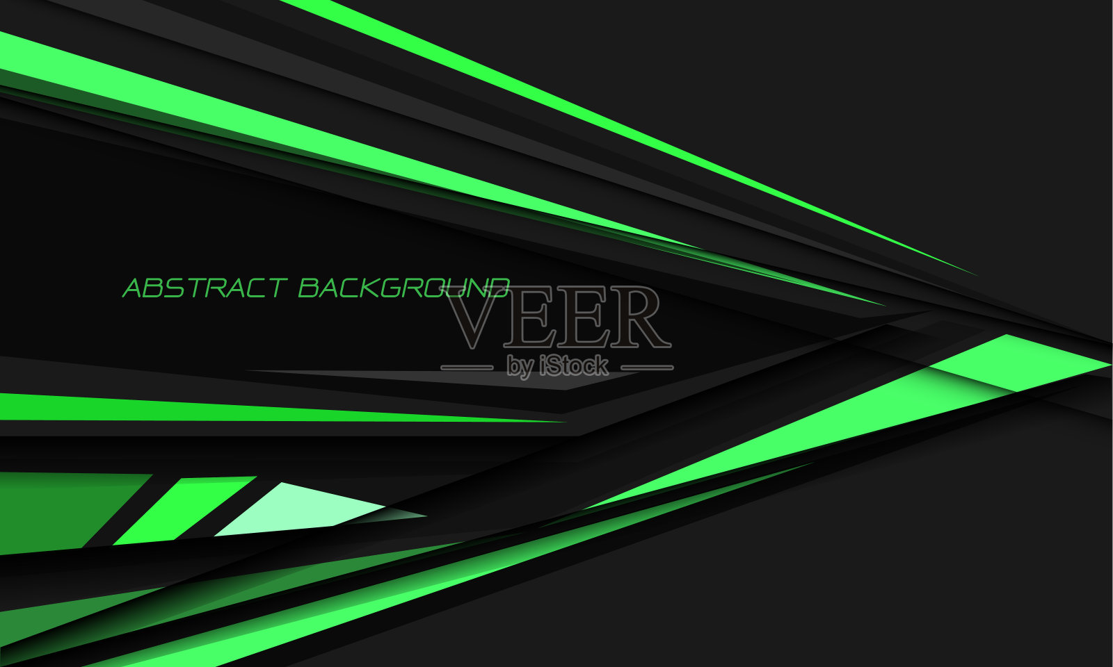 抽象绿色速度黑影方向几何六边形网格上灰色设计现代奢华未来的背景矢量插画图片素材