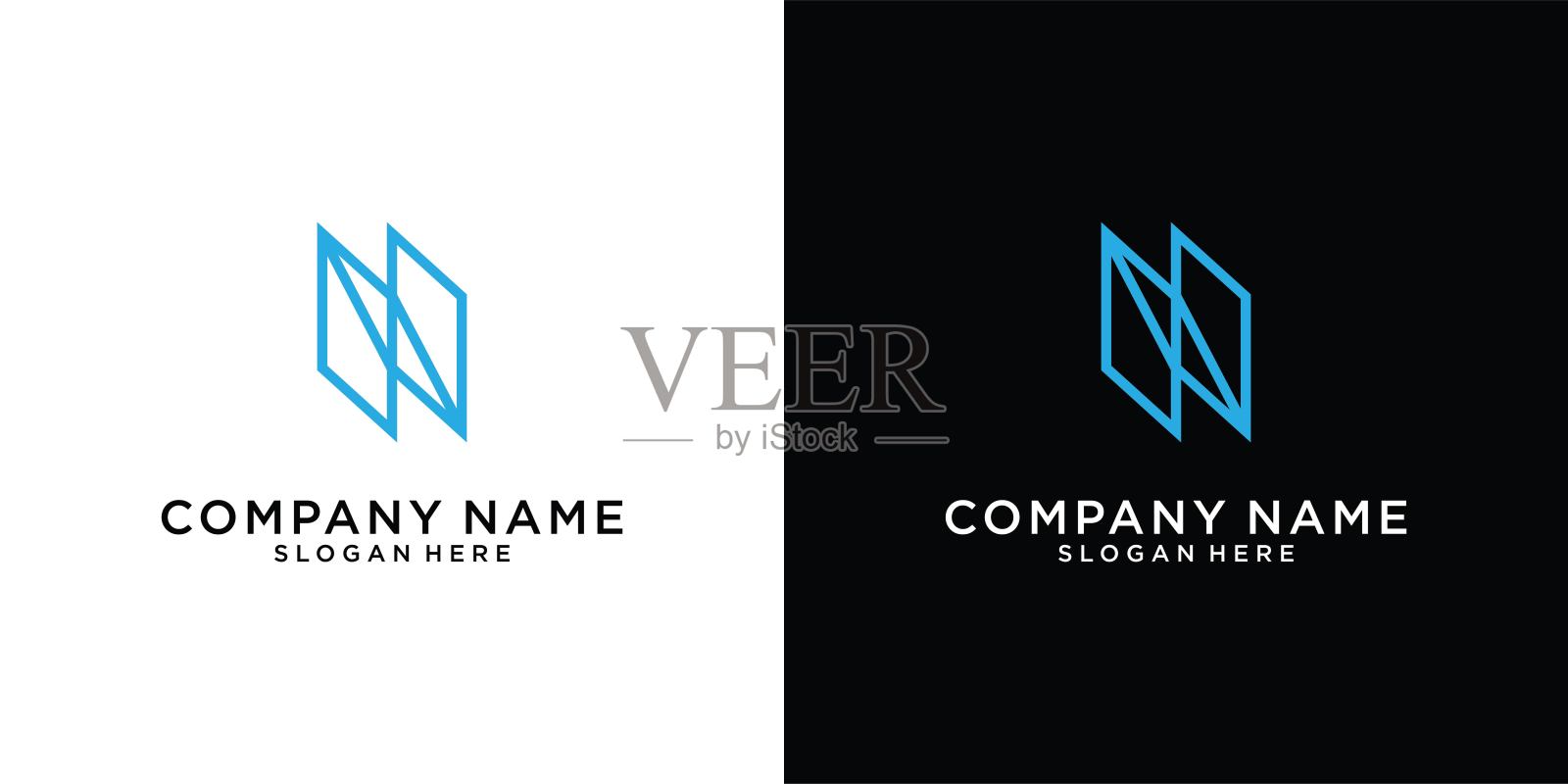 字母N或NN徽标设计矢量。插画图片素材