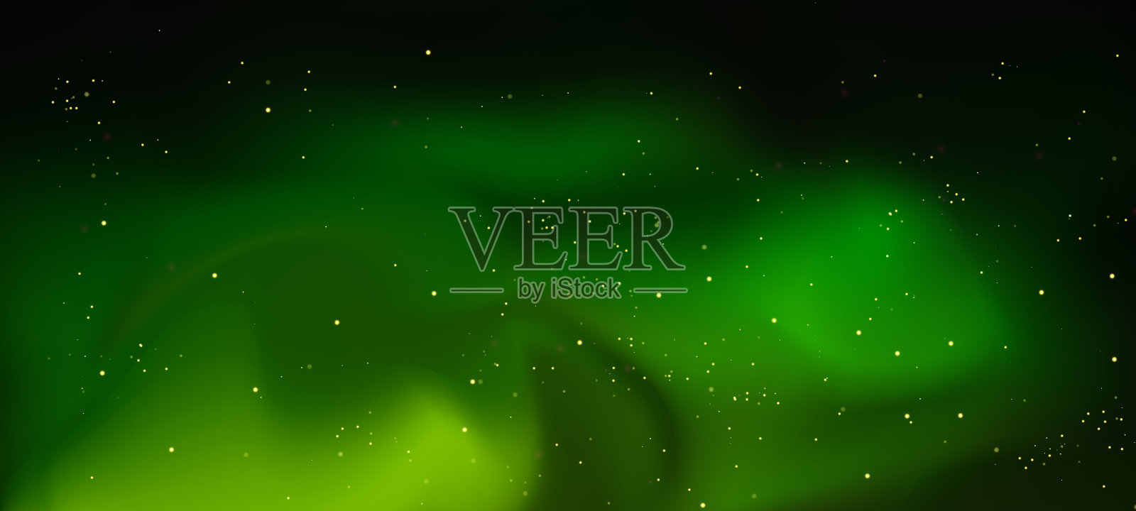 北极光背景和星星插画图片素材