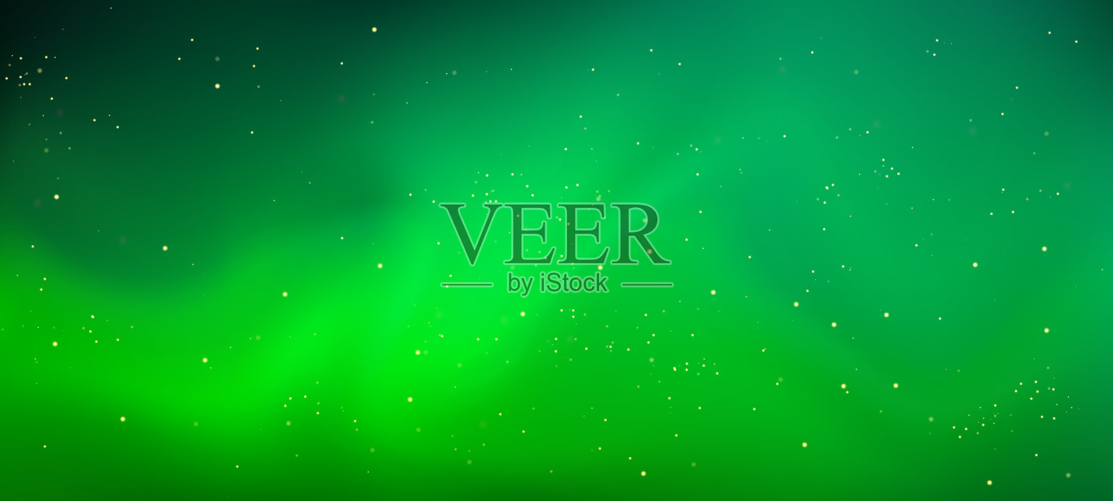 北极光背景和星星插画图片素材