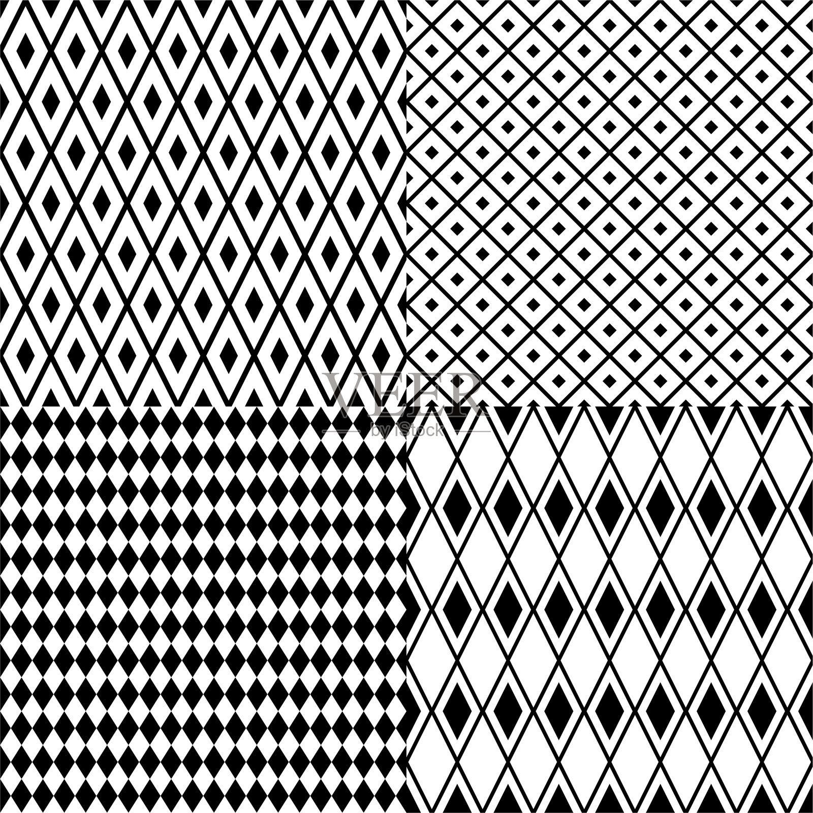 菱形无缝图案。简单的矢量几何背景。插画图片素材