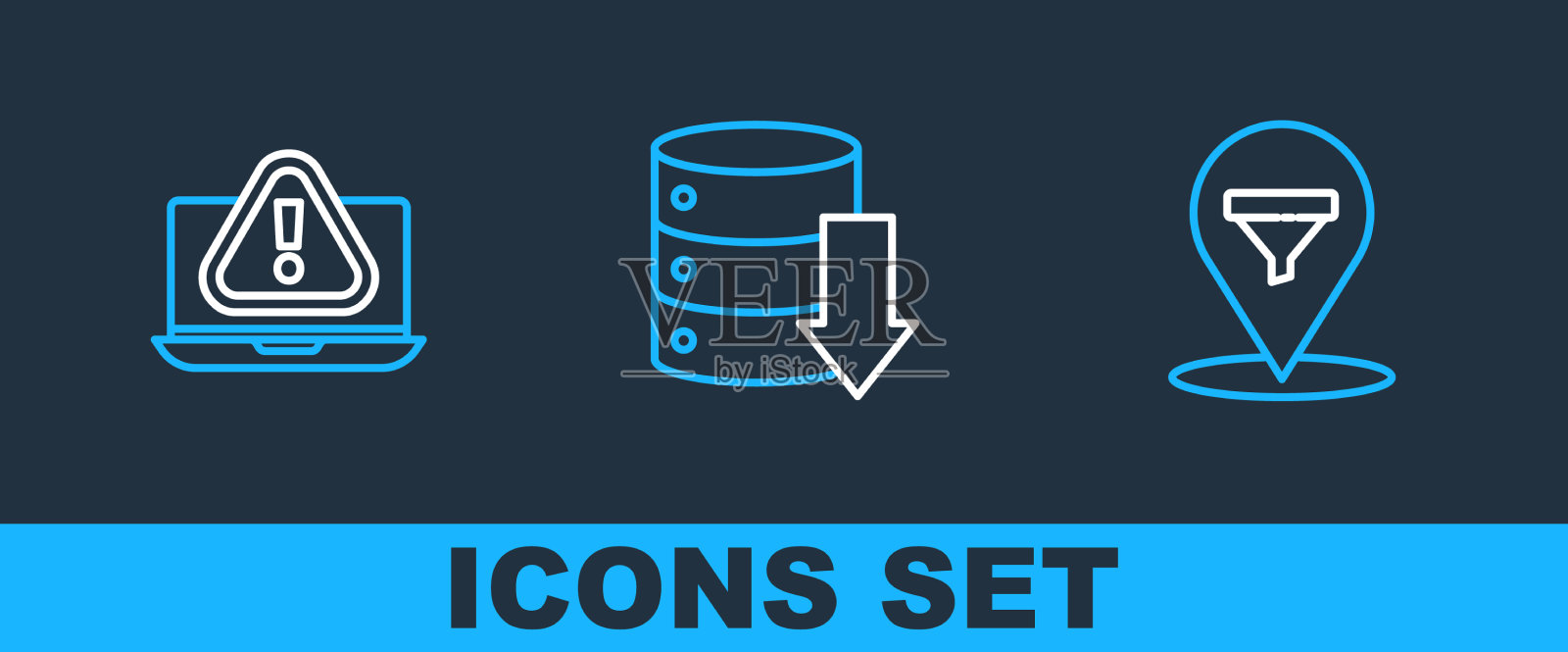 用销售漏斗笔记本电脑设置线路位置图标素材