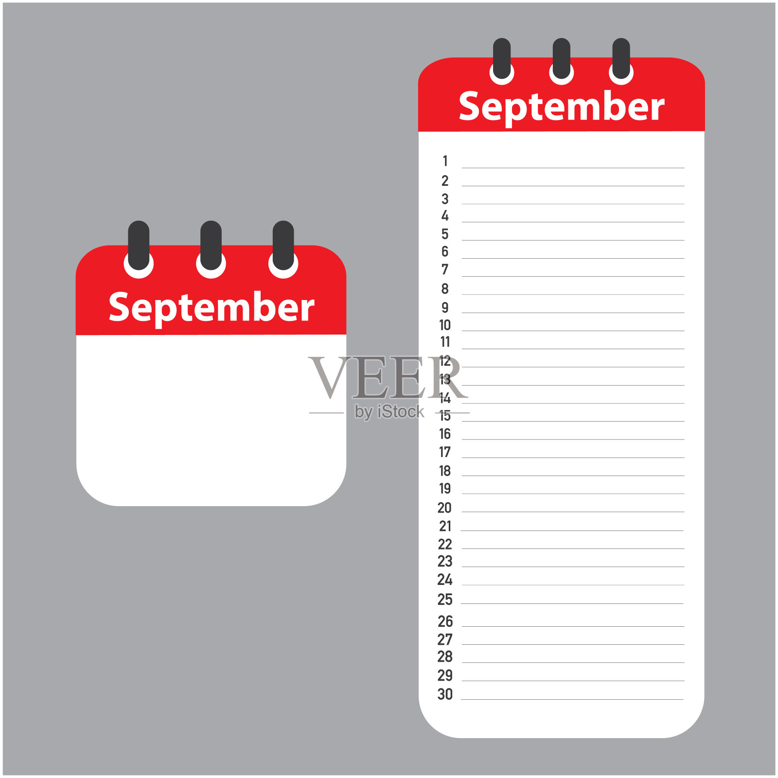 要做清单为9月，矢量。设计模板素材