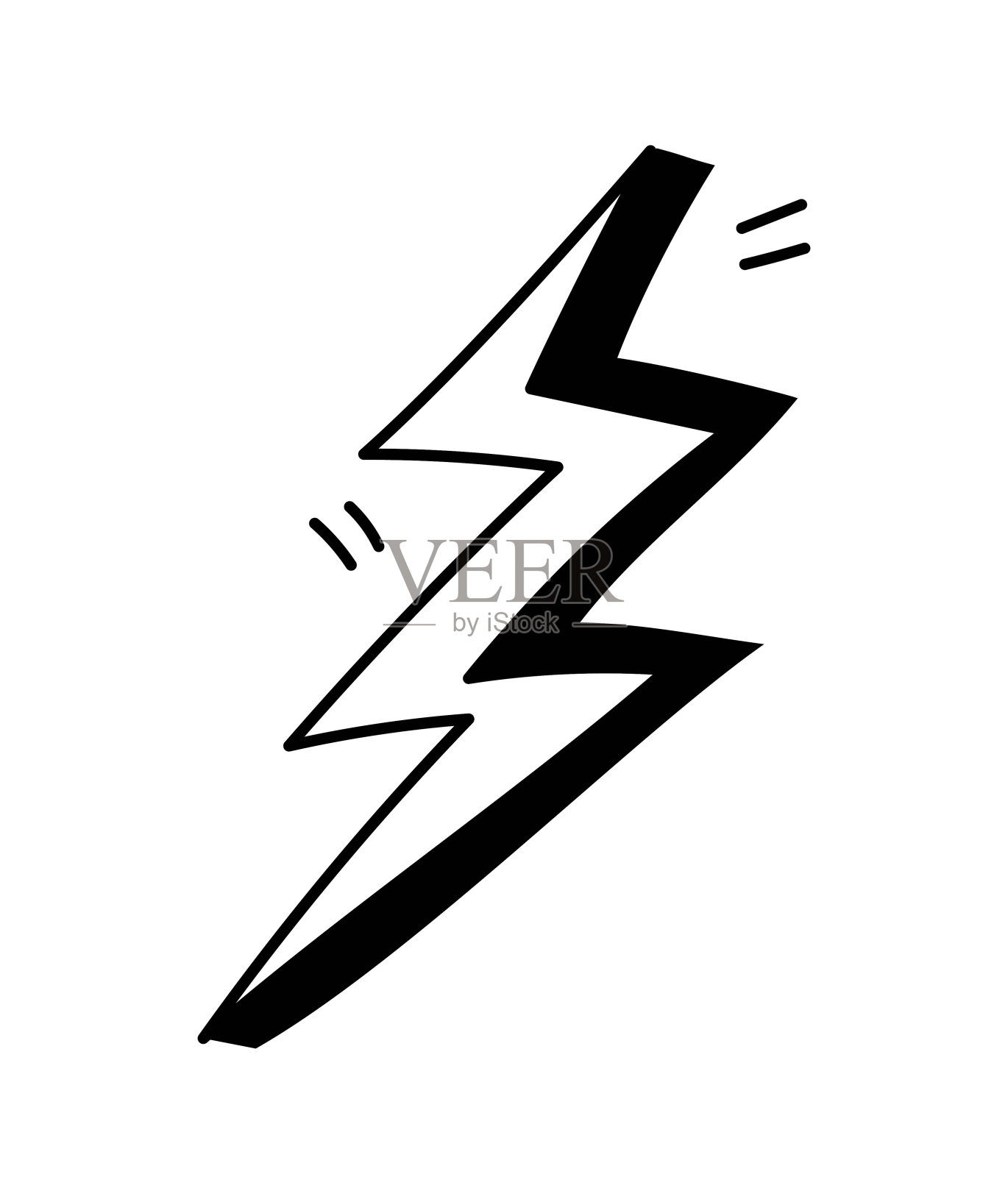 涂鸦风格的闪电设计元素图片