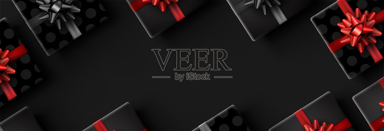 带有美丽蝴蝶结图案的礼品盒。插画图片素材