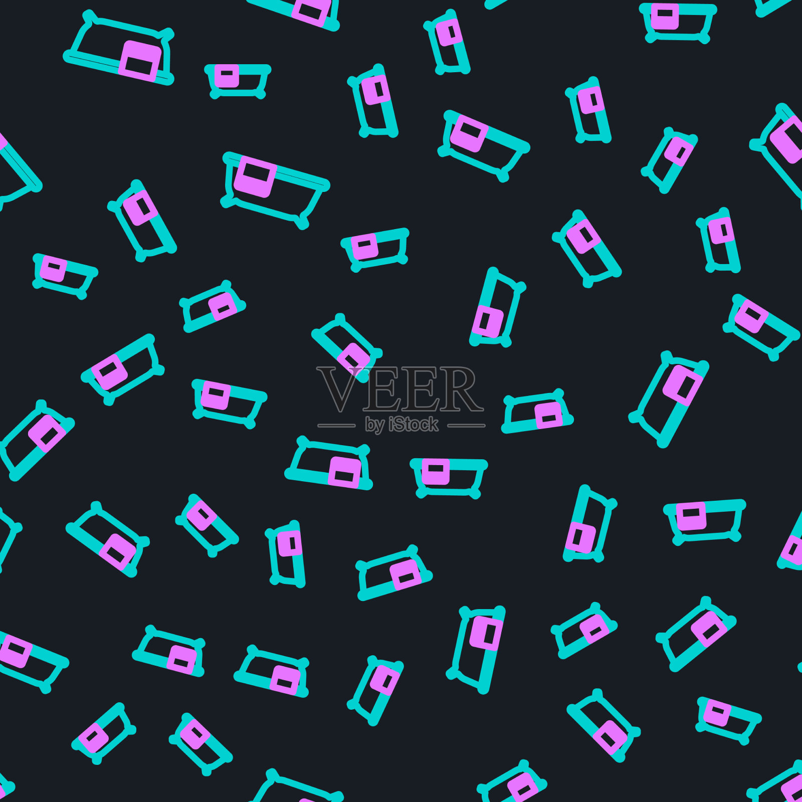 线条浴缸图标隔离无缝图案上插画图片素材