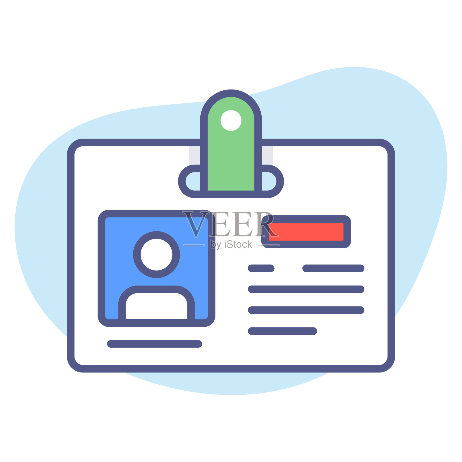 身份证，员工，现代概念平面设计，优质矢量插画概念。插画图片素材