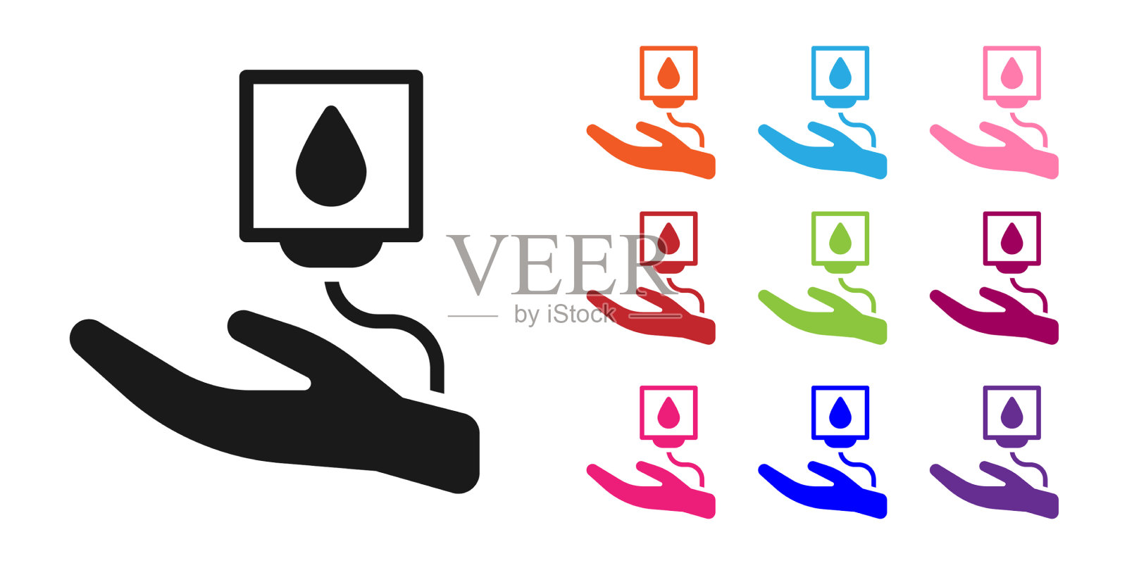 黑色献血图标隔离在白色上插画图片素材